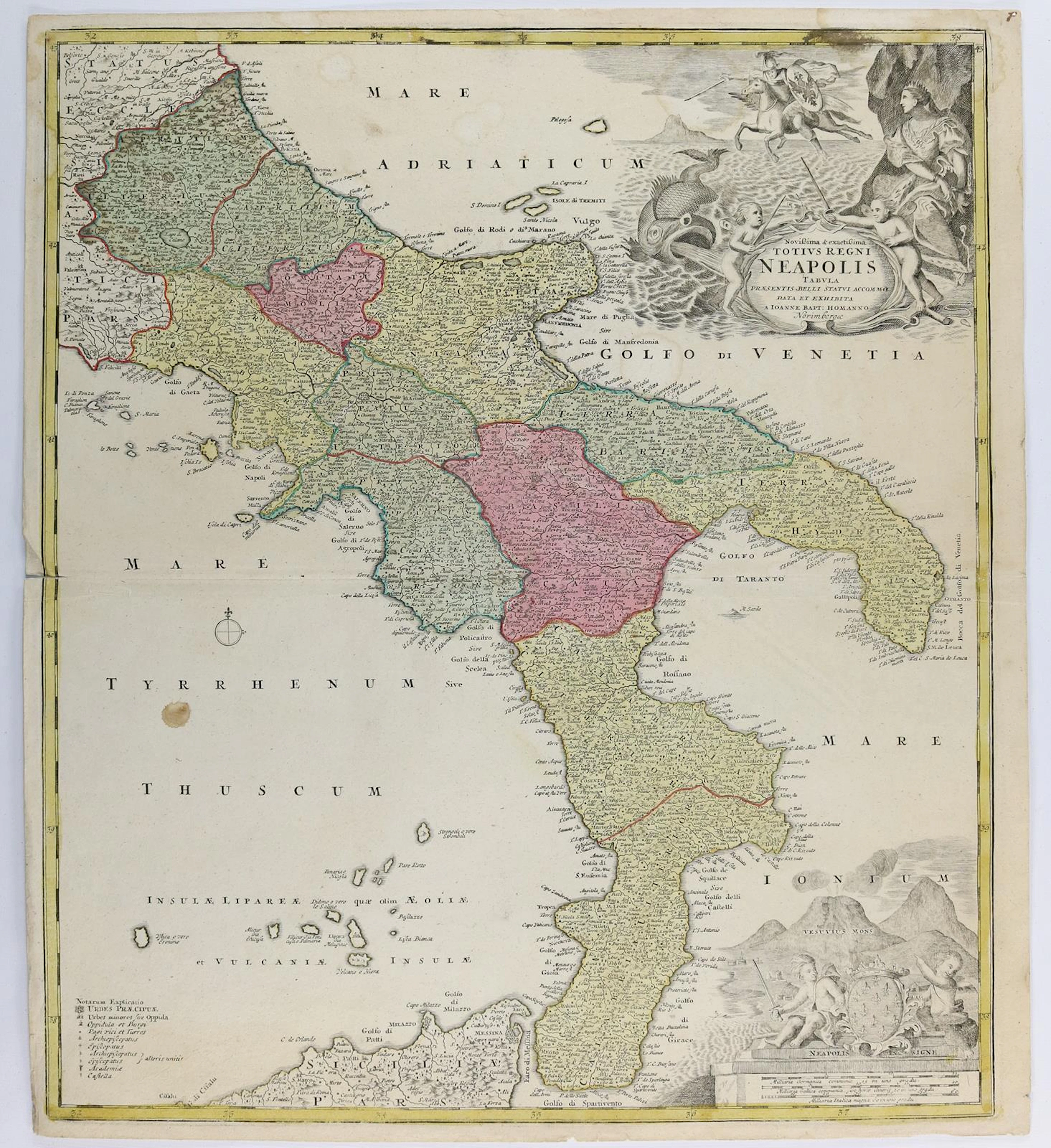 Landkarten. "Novissima & exactissima Totius Regni Neapolis Tabula".
