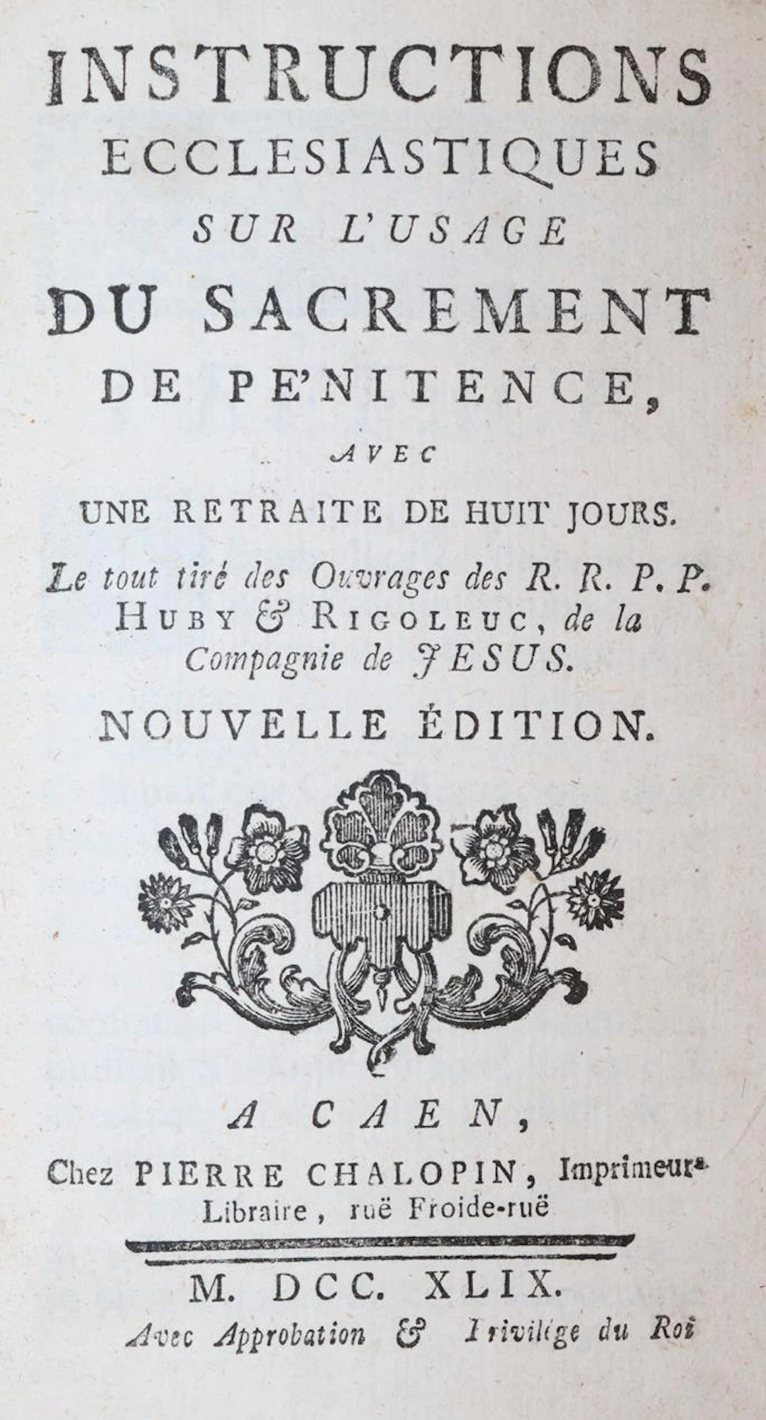 Huby,(V.) u. (J.)Rigoleuc. Instructions ecclesiastiques sur l'usage
