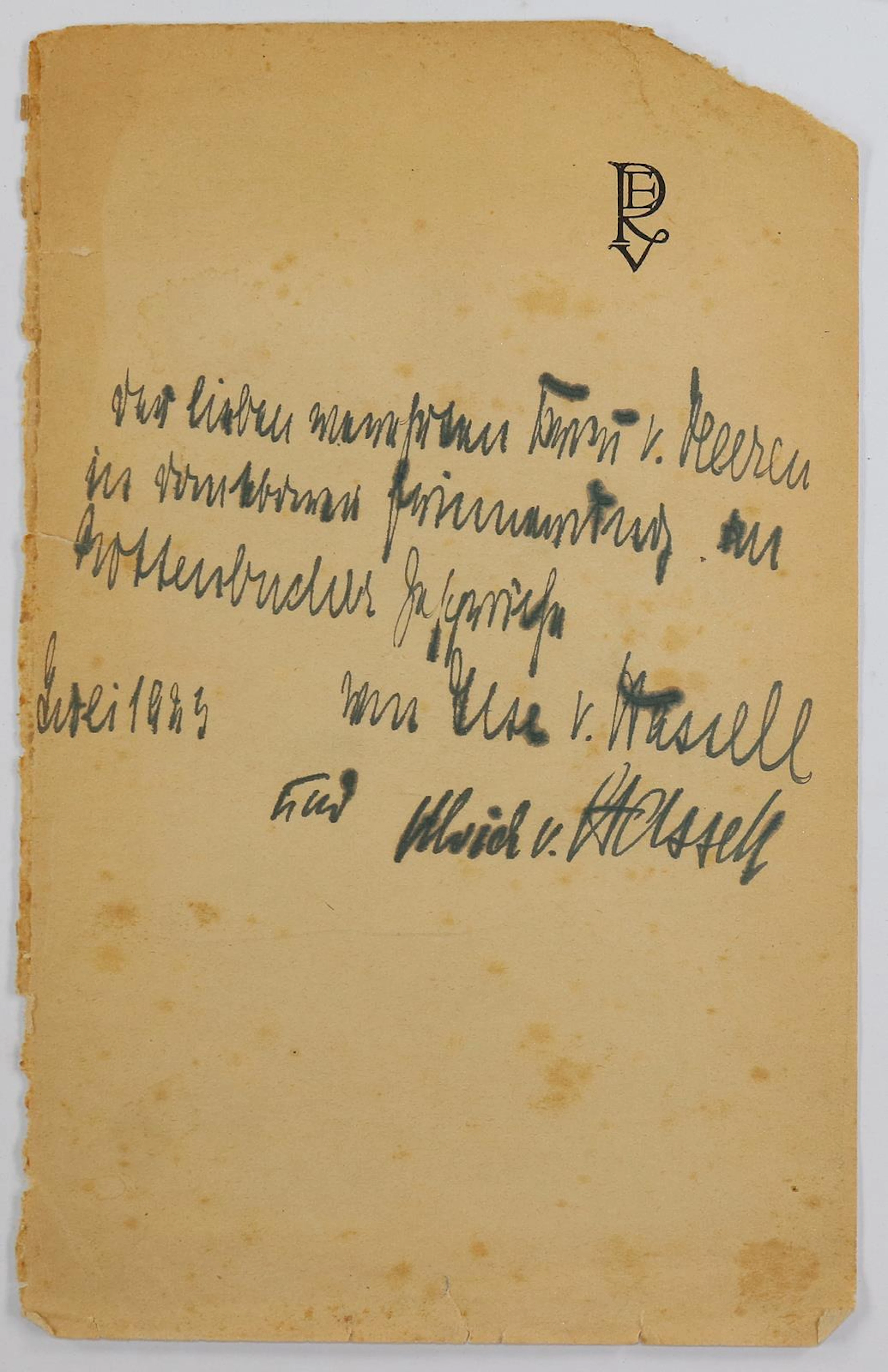 Autographen-Konvolut. Vorhanden: Brief von August Reichensperger 23.9.(18)58.
