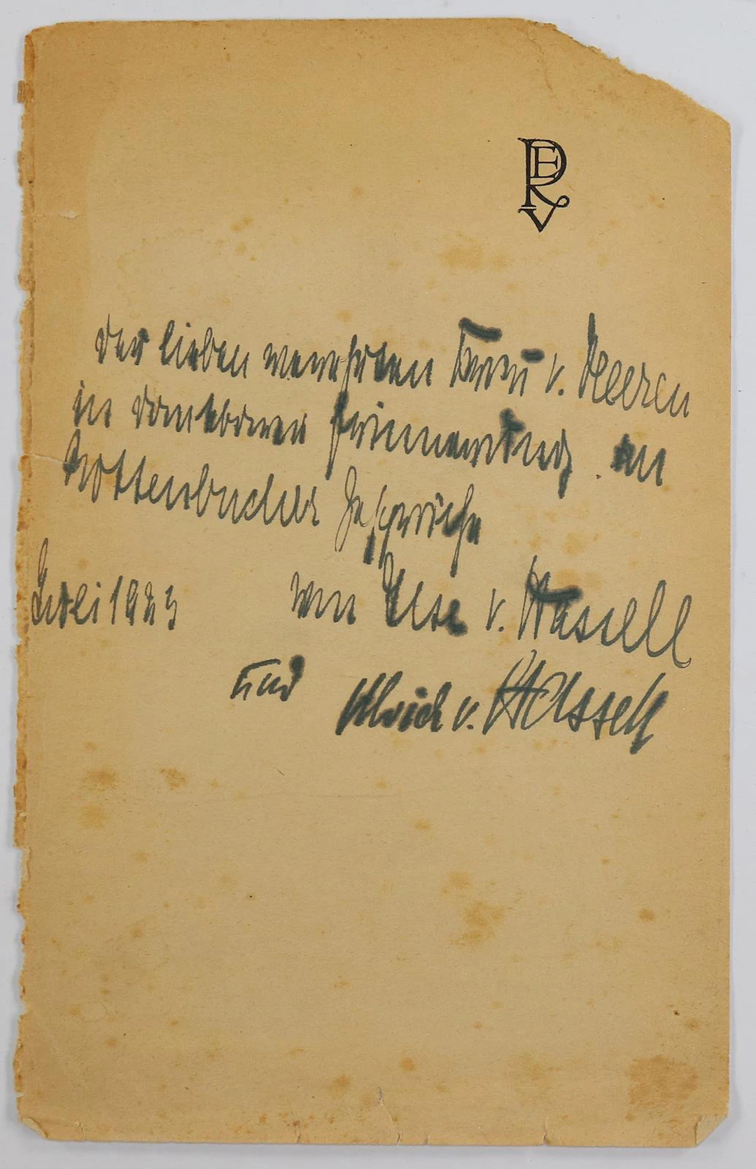 Autographen-Konvolut. Vorhanden: Brief von August Reichensperger 23.9.(18)58.