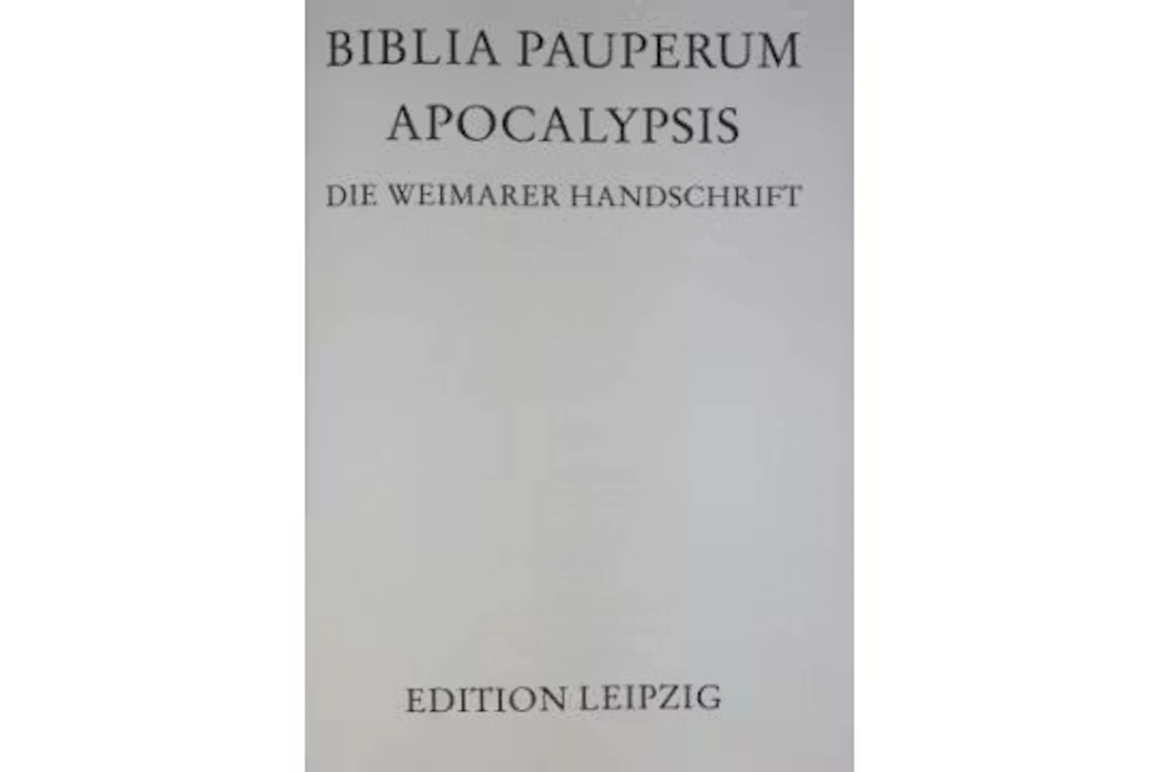 Biblia Pauperum Apocalypsis.