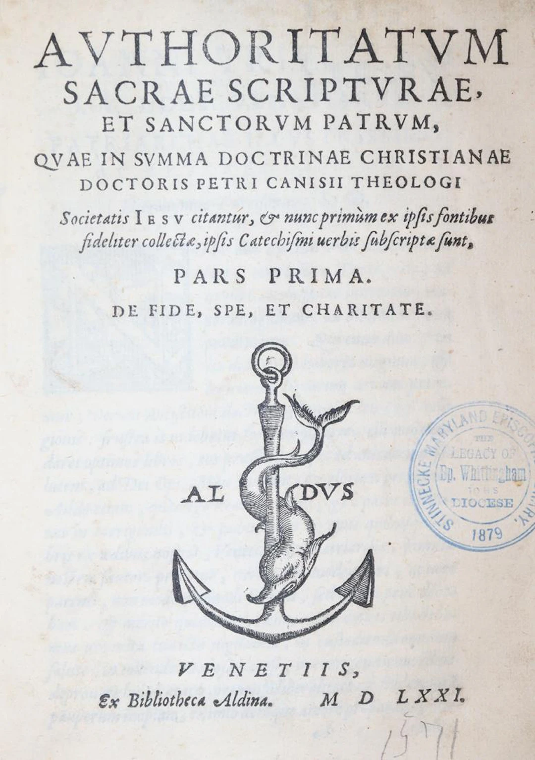 Authoritatum sacrae scripturae, et sanctorum patrum