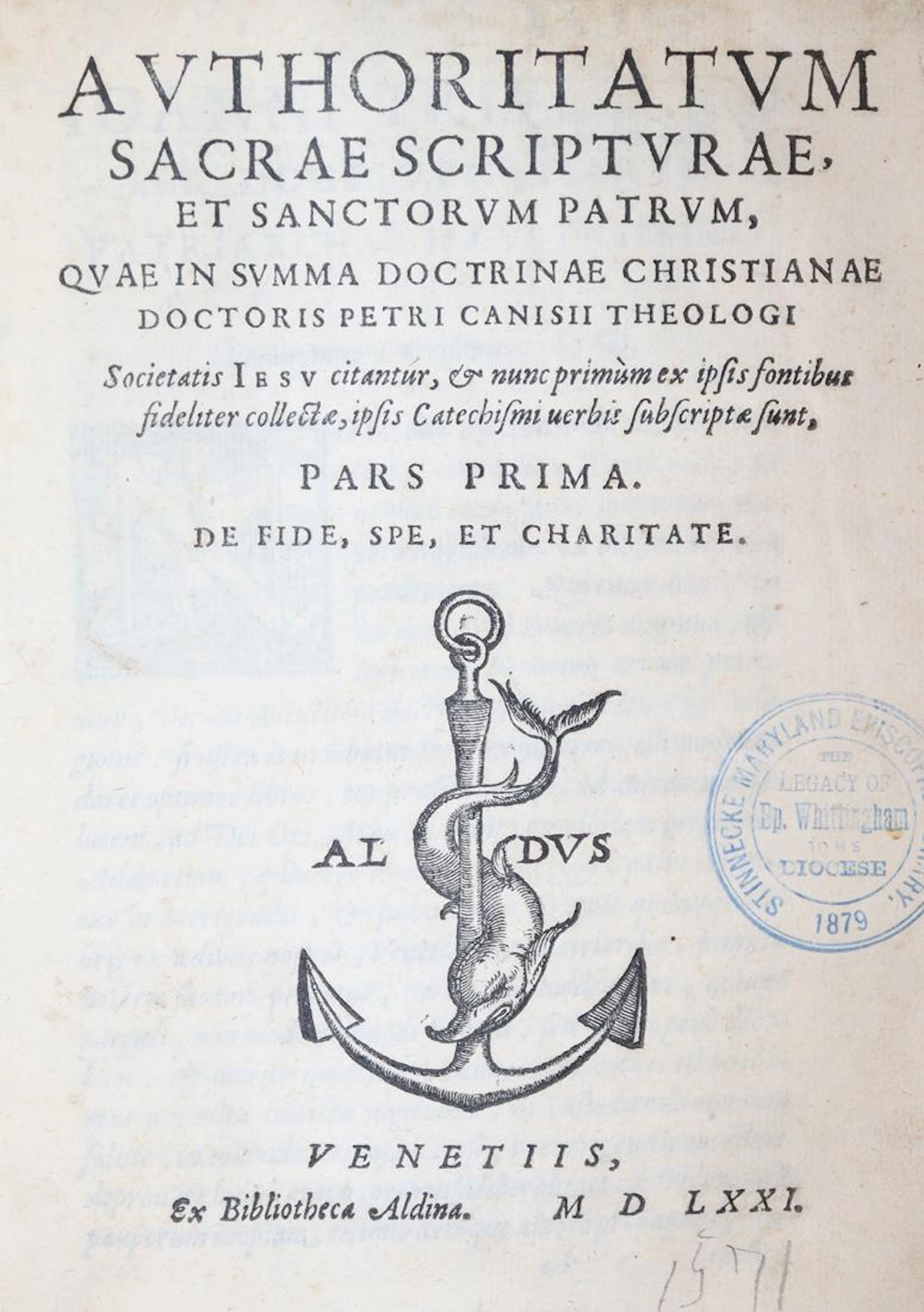 Authoritatum sacrae scripturae, et sanctorum patrum