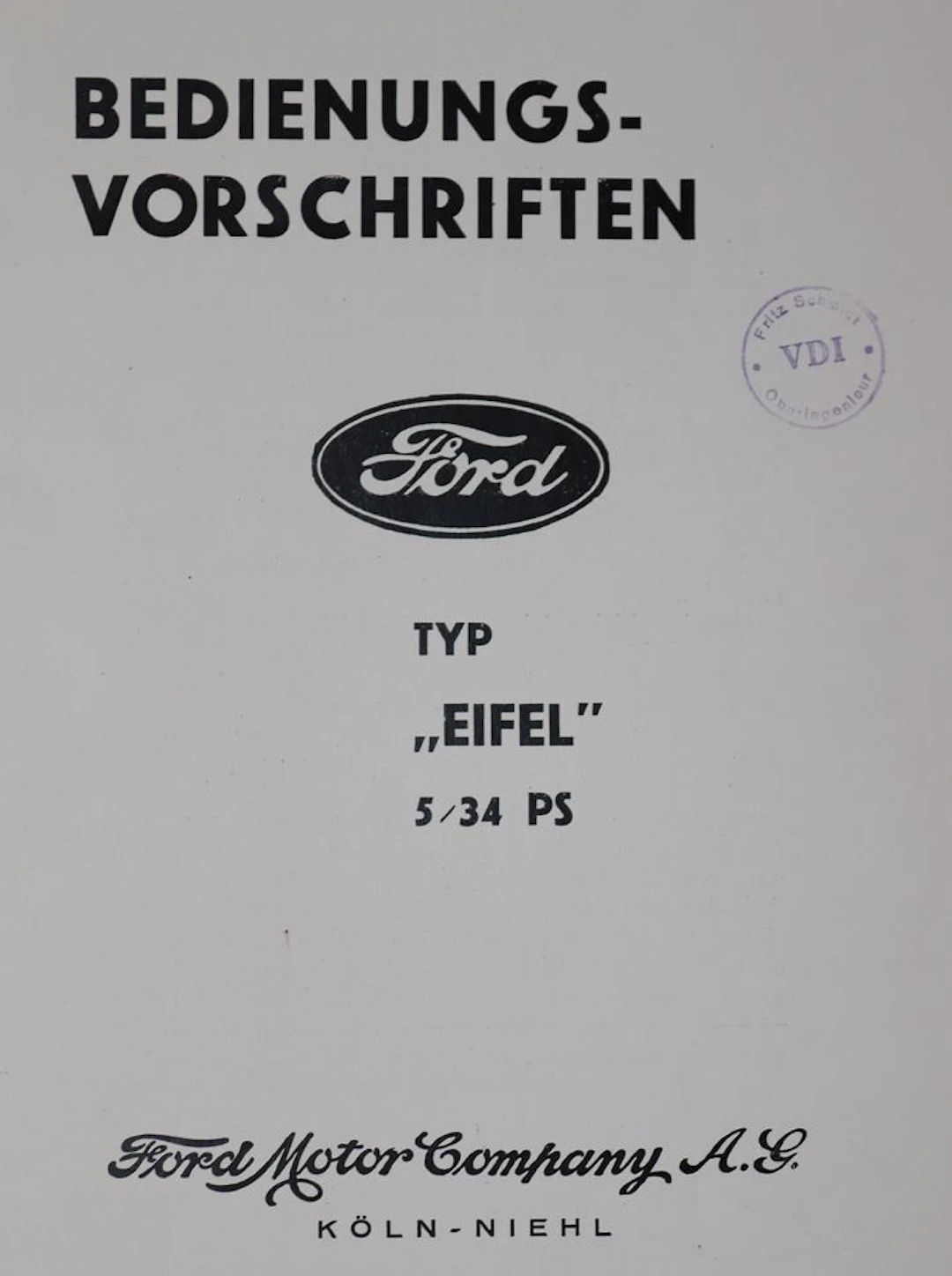 Ford AG. Bedienungsvorschriften