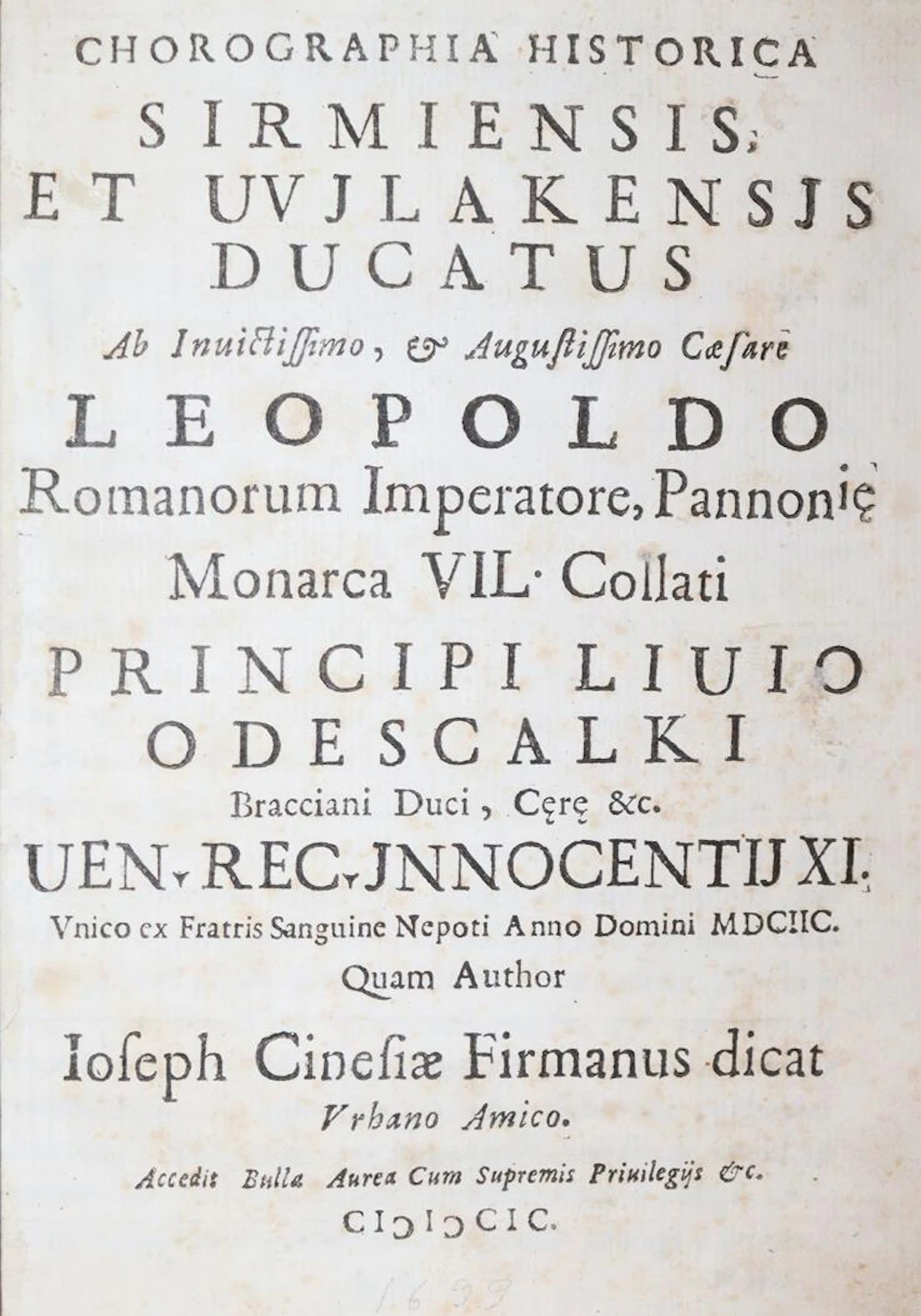 Avancini,G. Chorographia Historica Sirmiensis