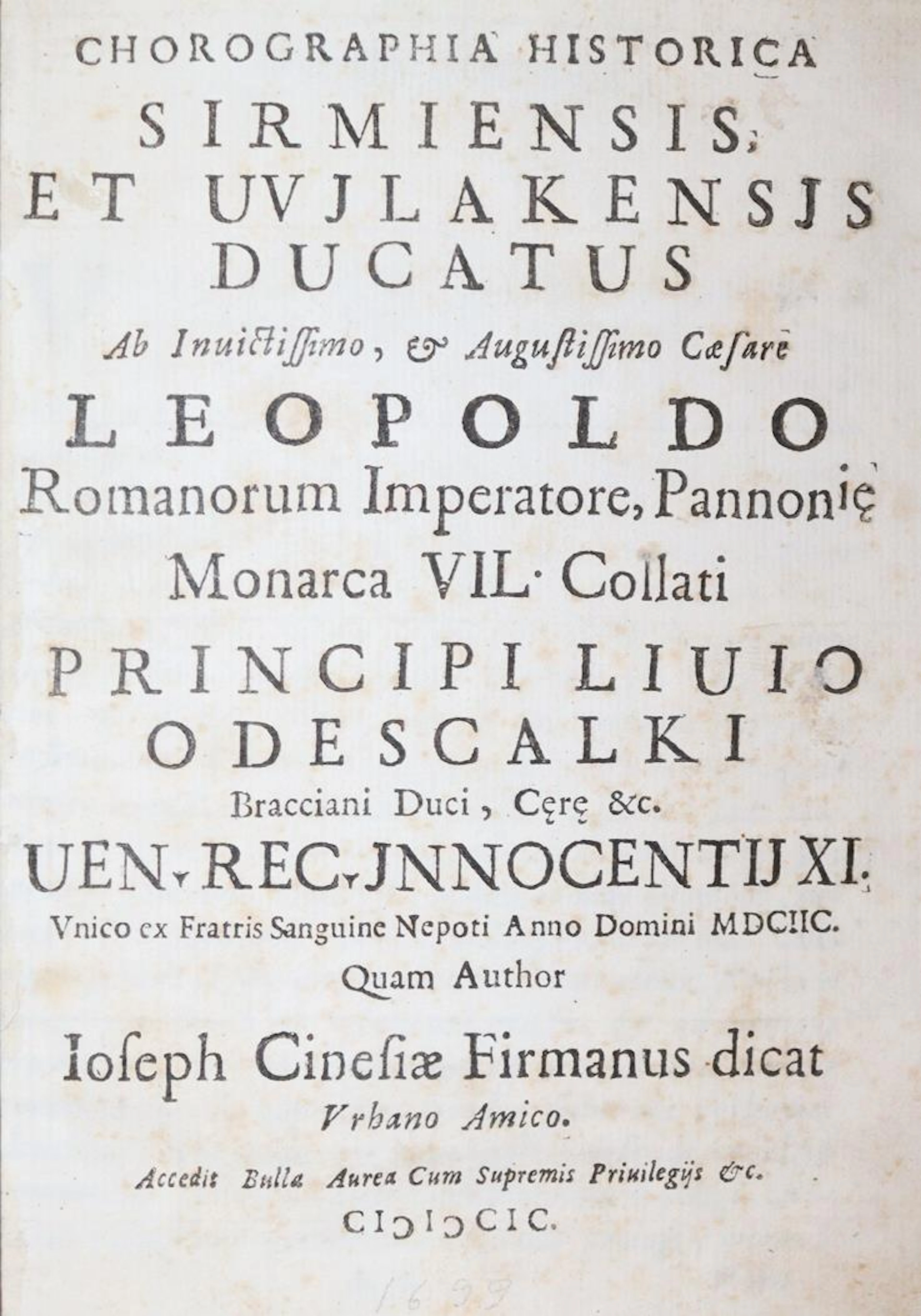 Avancini,G. Chorographia Historica Sirmiensis