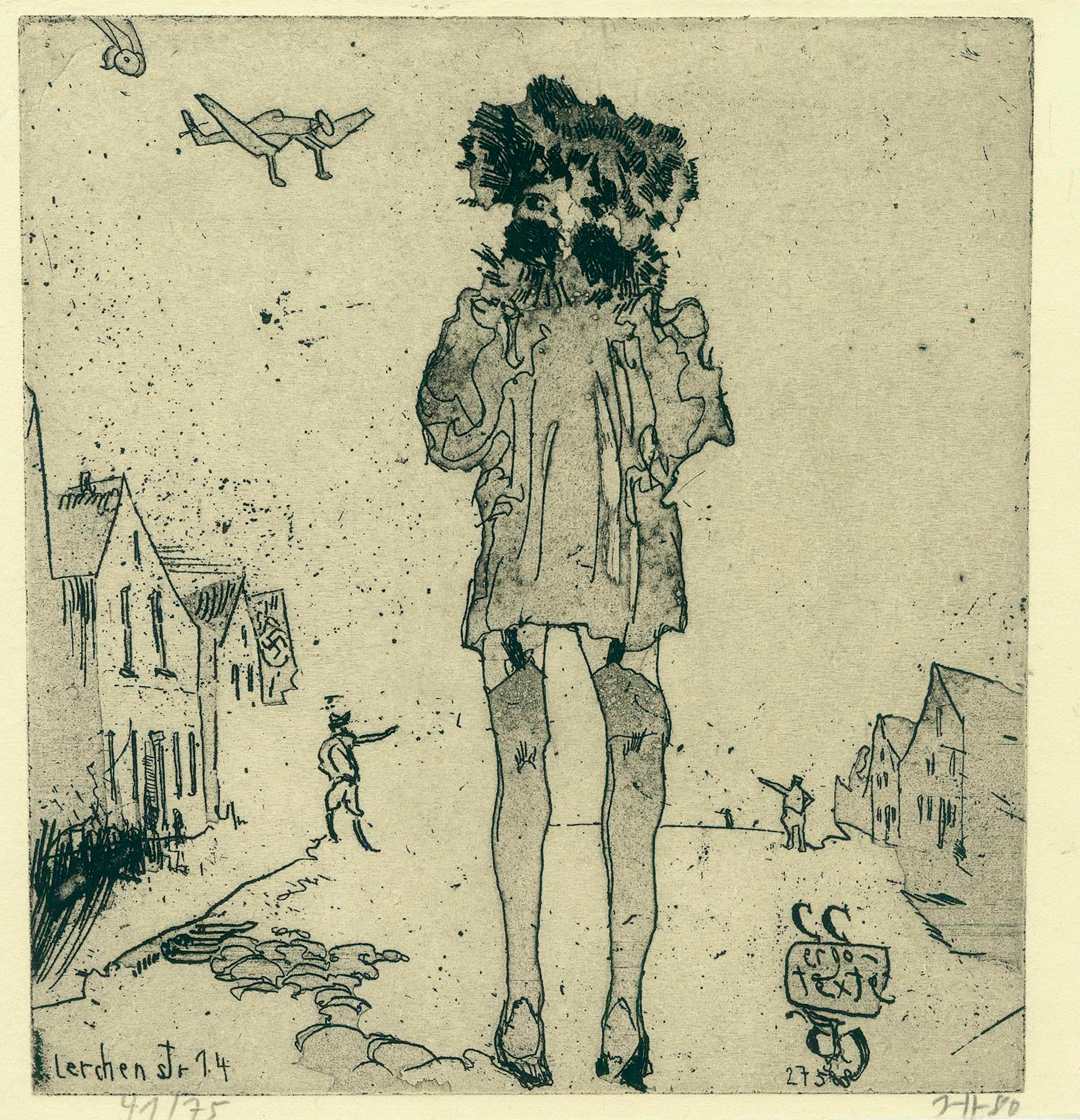 Janssen, Horst (1929 Hamburg 1995). Lerchenstr. 14. Radierung