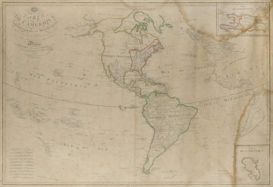 Carte de l' Amérique Septentrionale et Meridionale