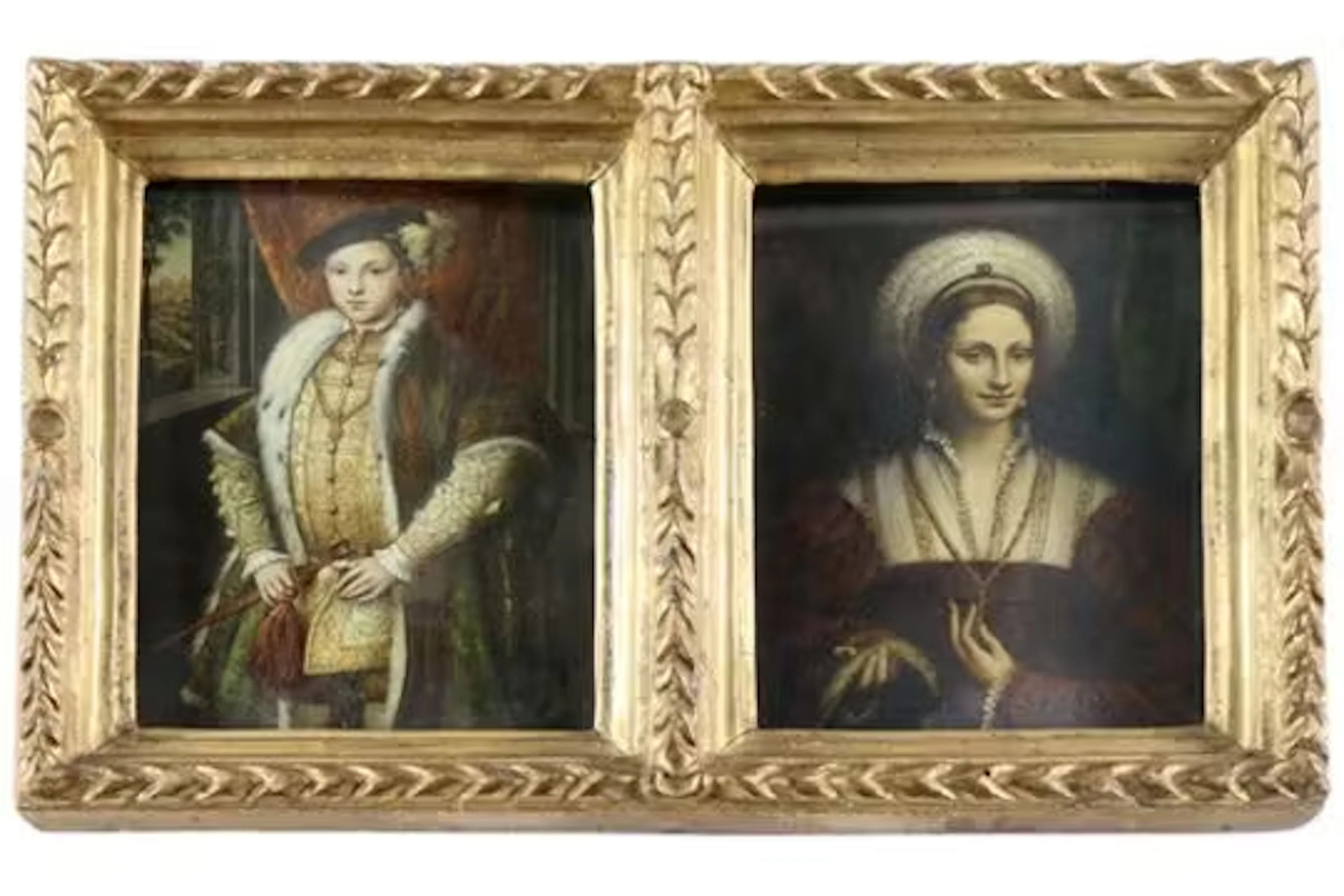Eduard VI im Jahr 1546 u. Portrait einer Dame.
