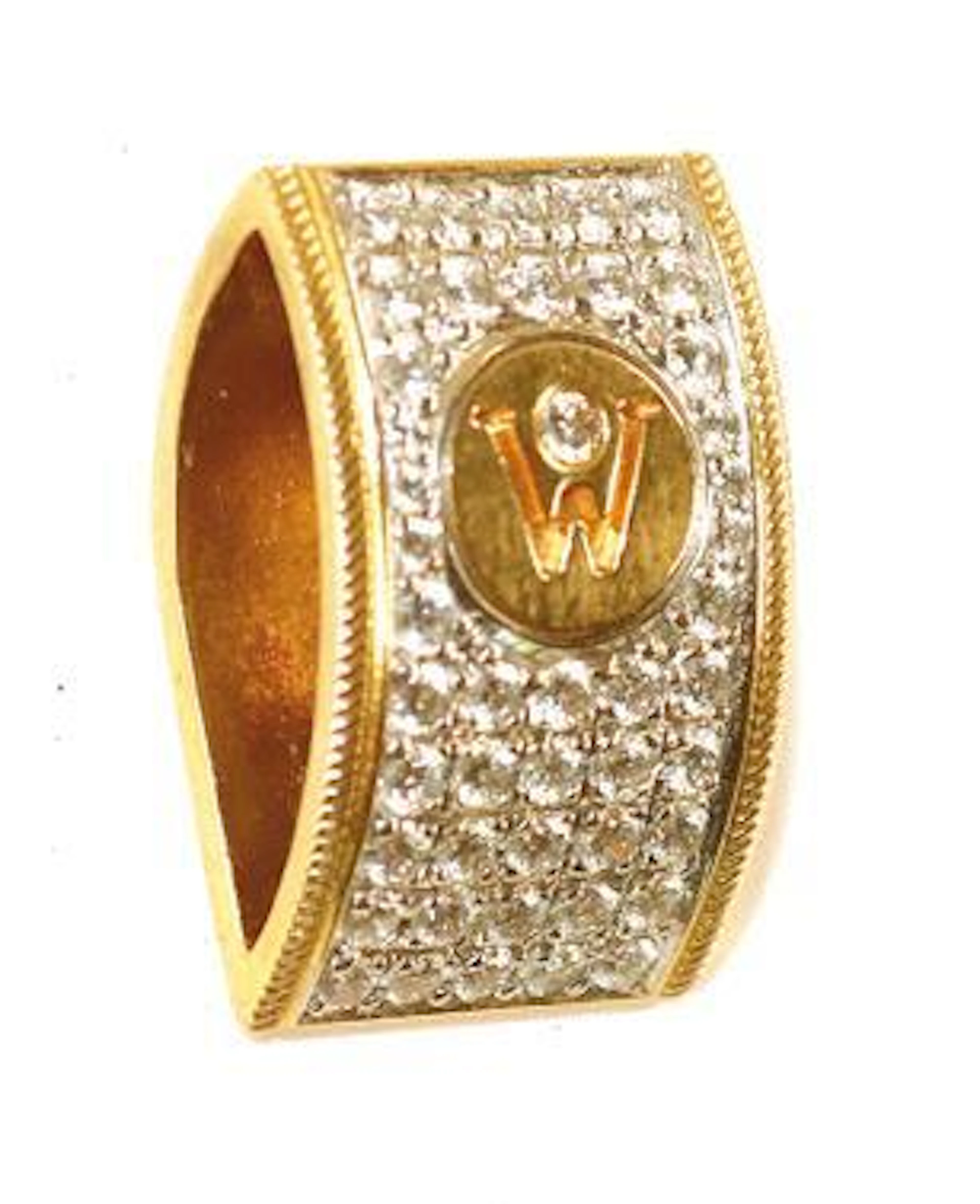 Wellendorff Diamant-Anhänger. GG. Eckig "Ronde". mit kleinem diamantbesetztem