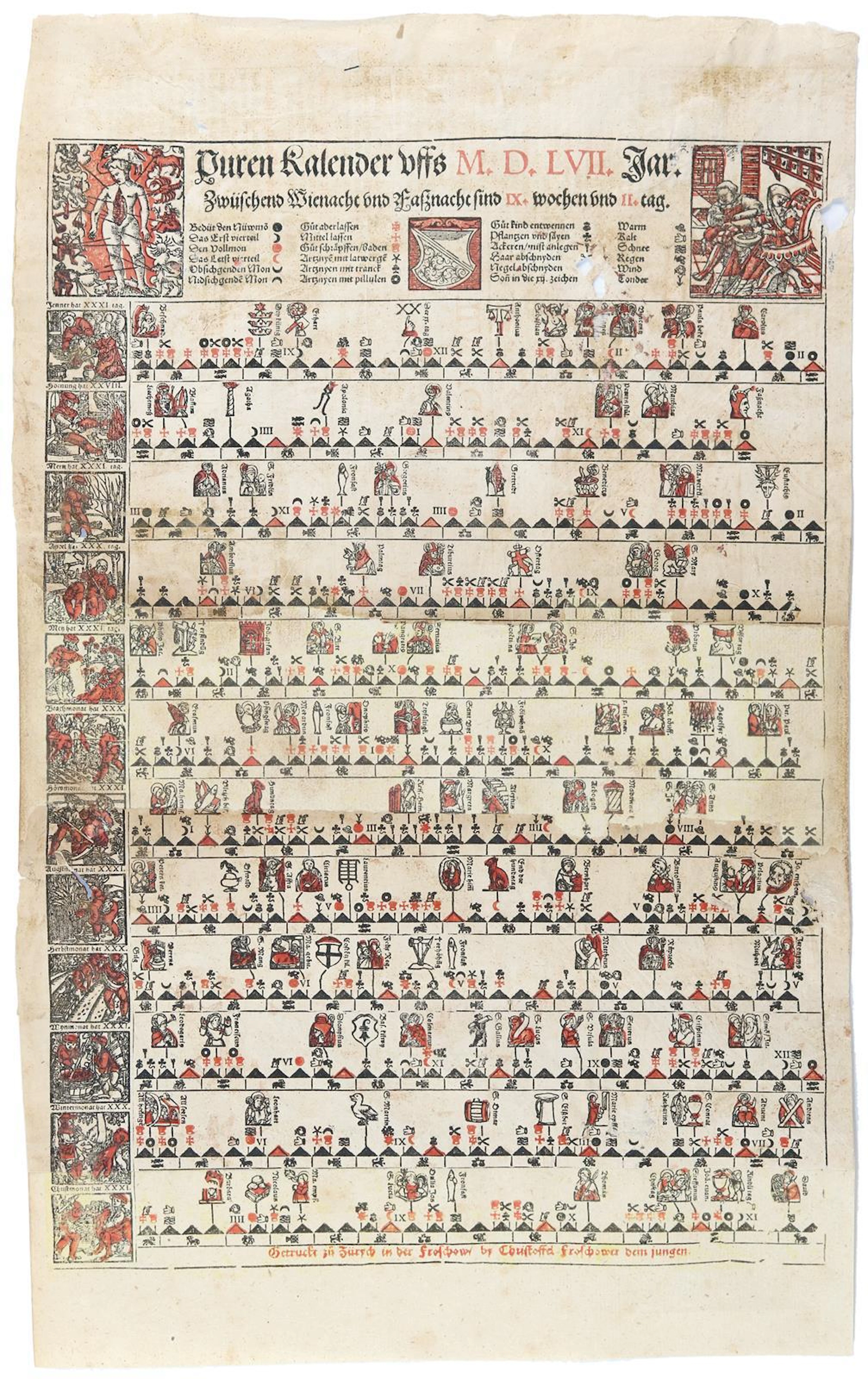 Puren Kalender vffs M.D.LVII. Jar. Zwiischend Wienacht vnd Faßnacht