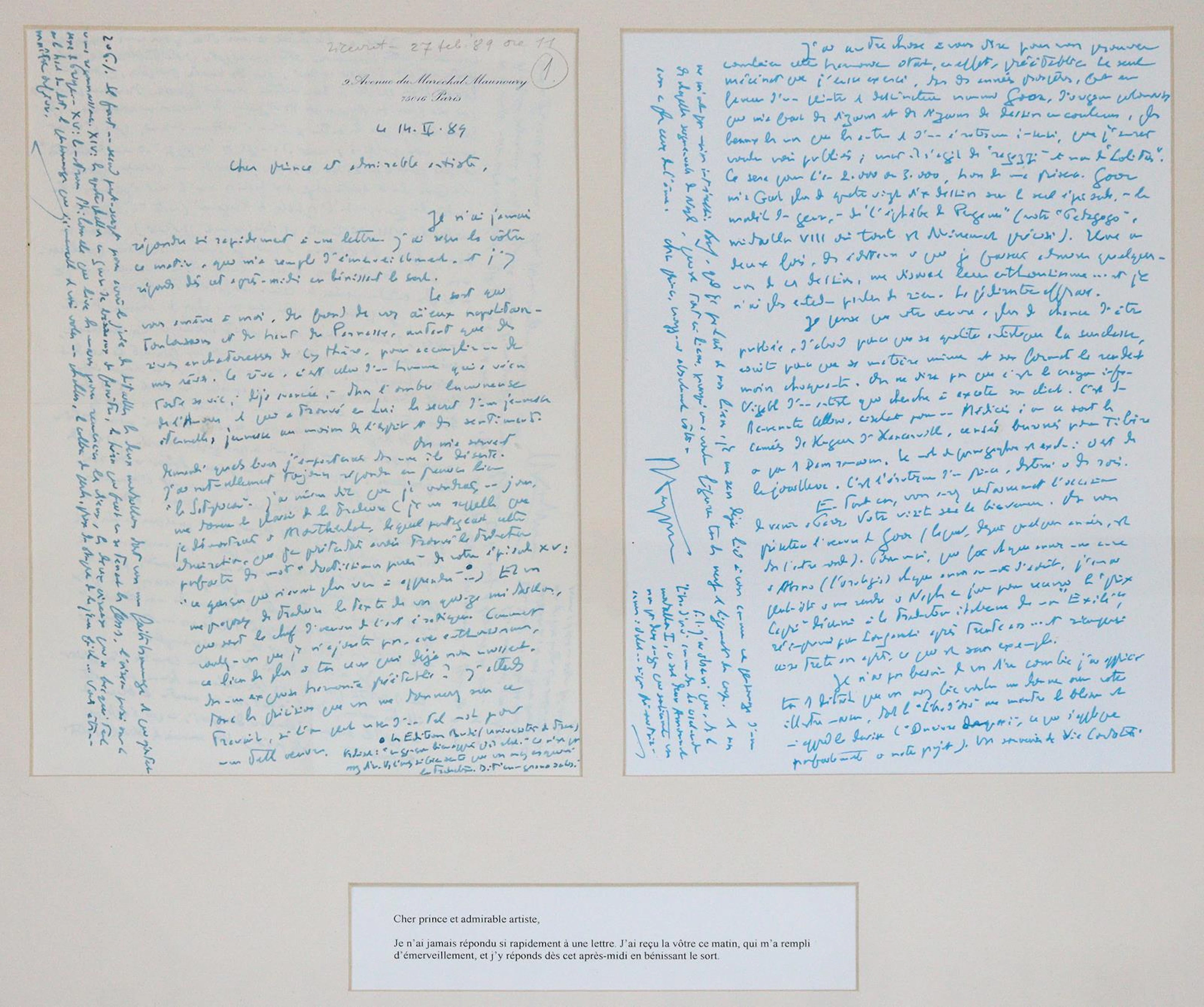 Peyrefitte, Roger französischer Schriftsteller (1907-2000). 2 Briefe.