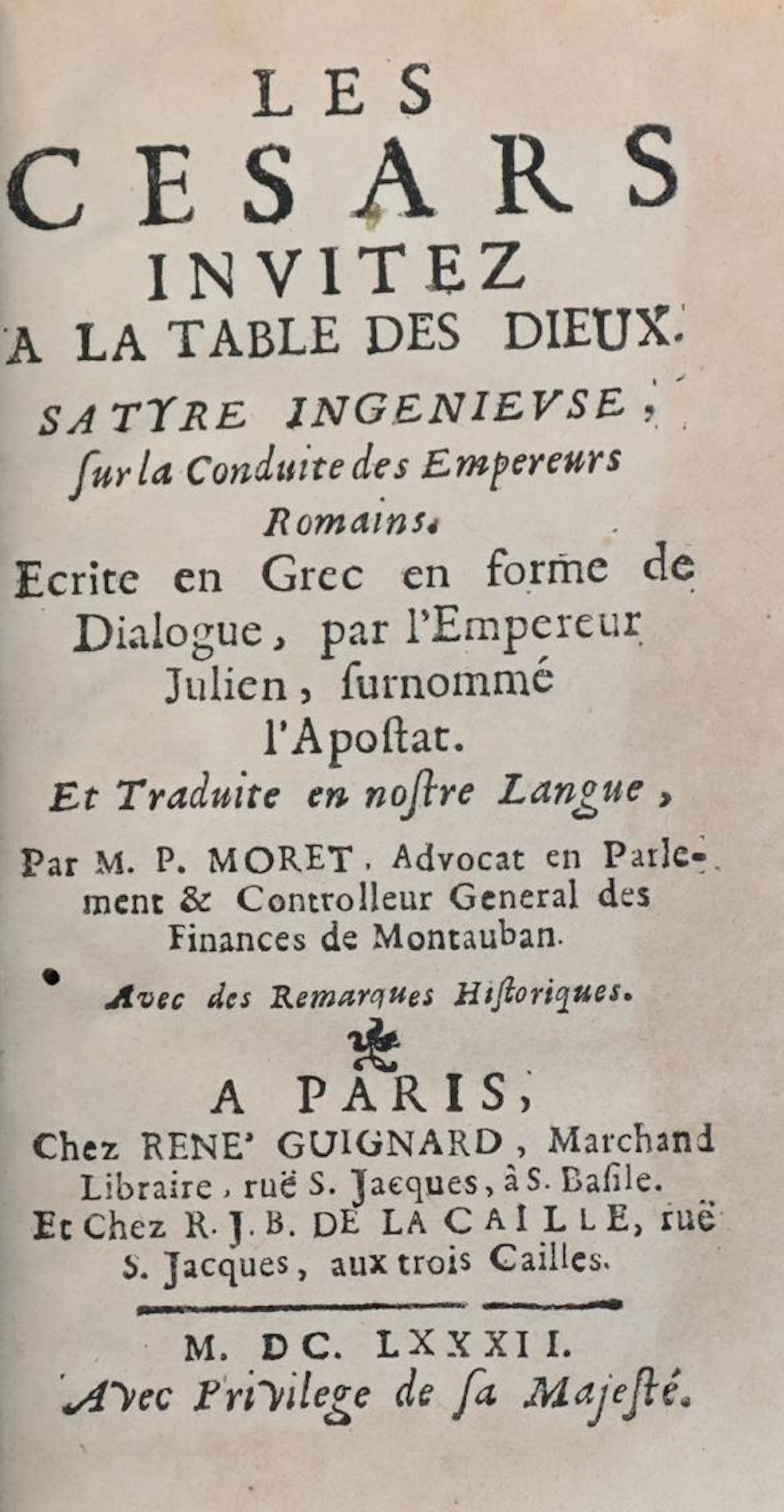 Les Cesars invitez a la table des dieux. Satyre ingenieuse... Paris