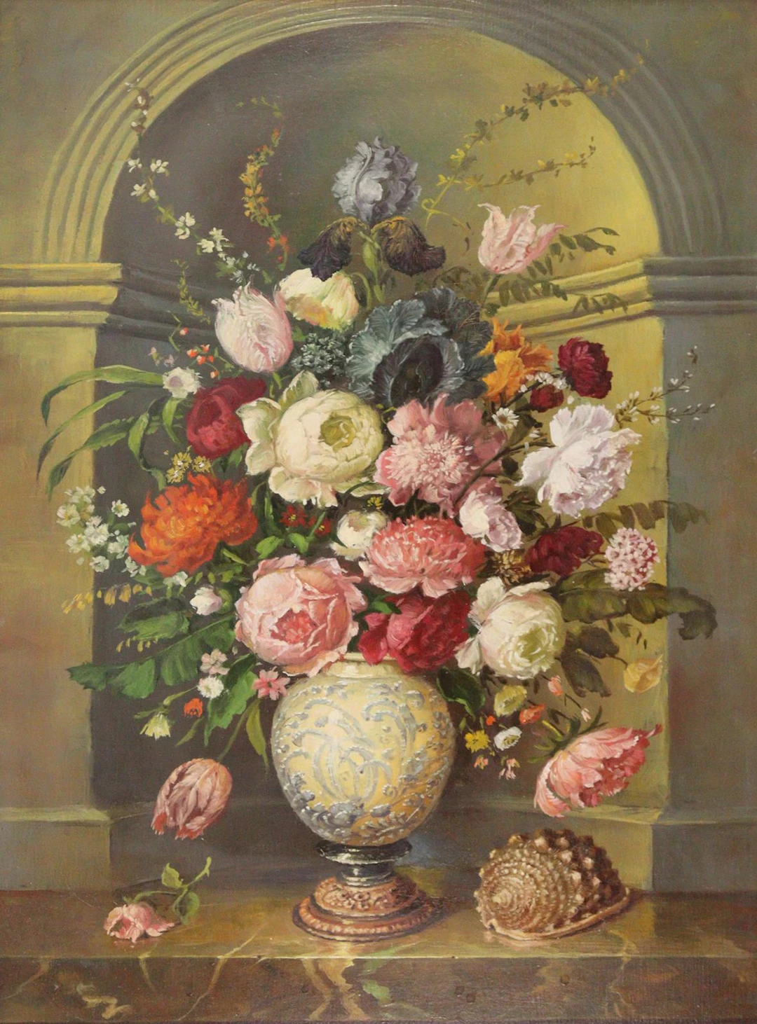 Konvolut. 5 Werke des 20. Jh. U.a. Blumenstillleben