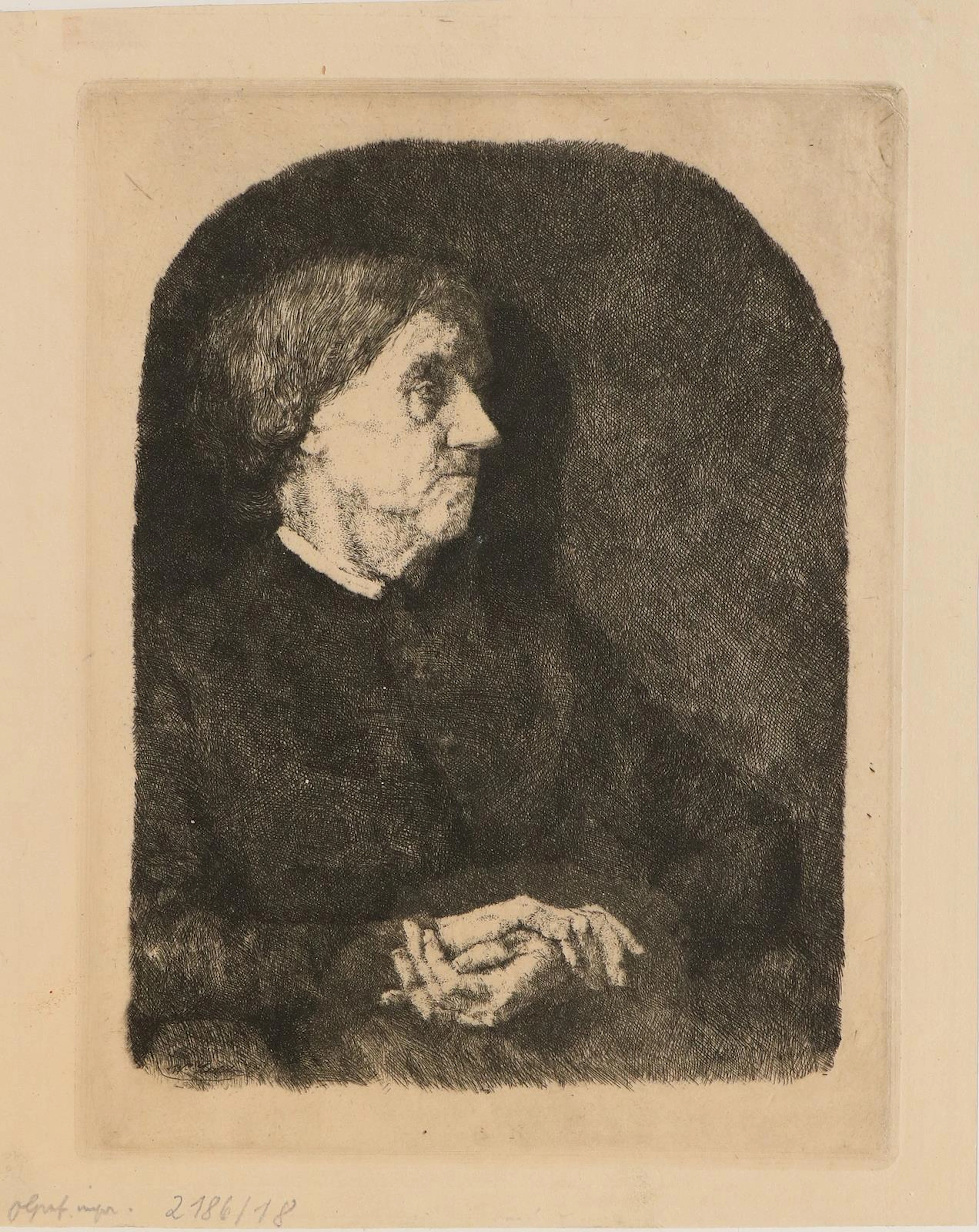 Leibl Wilhelm (1844 Köln - Würzburg 1900). Die Mutter des Künstlers