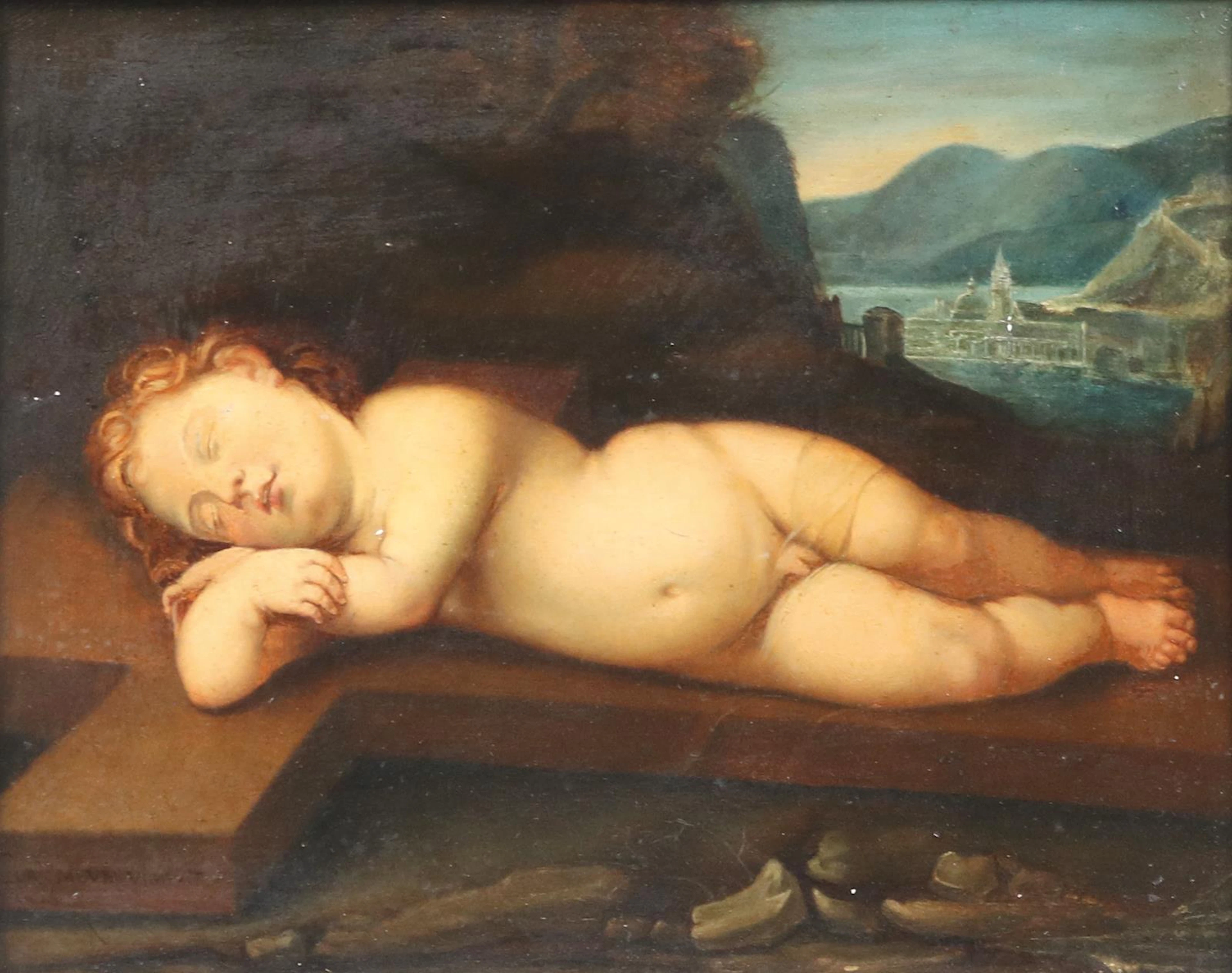 Allori, Cristofano (attr./nach). Schlafender Christusknabe auf dem