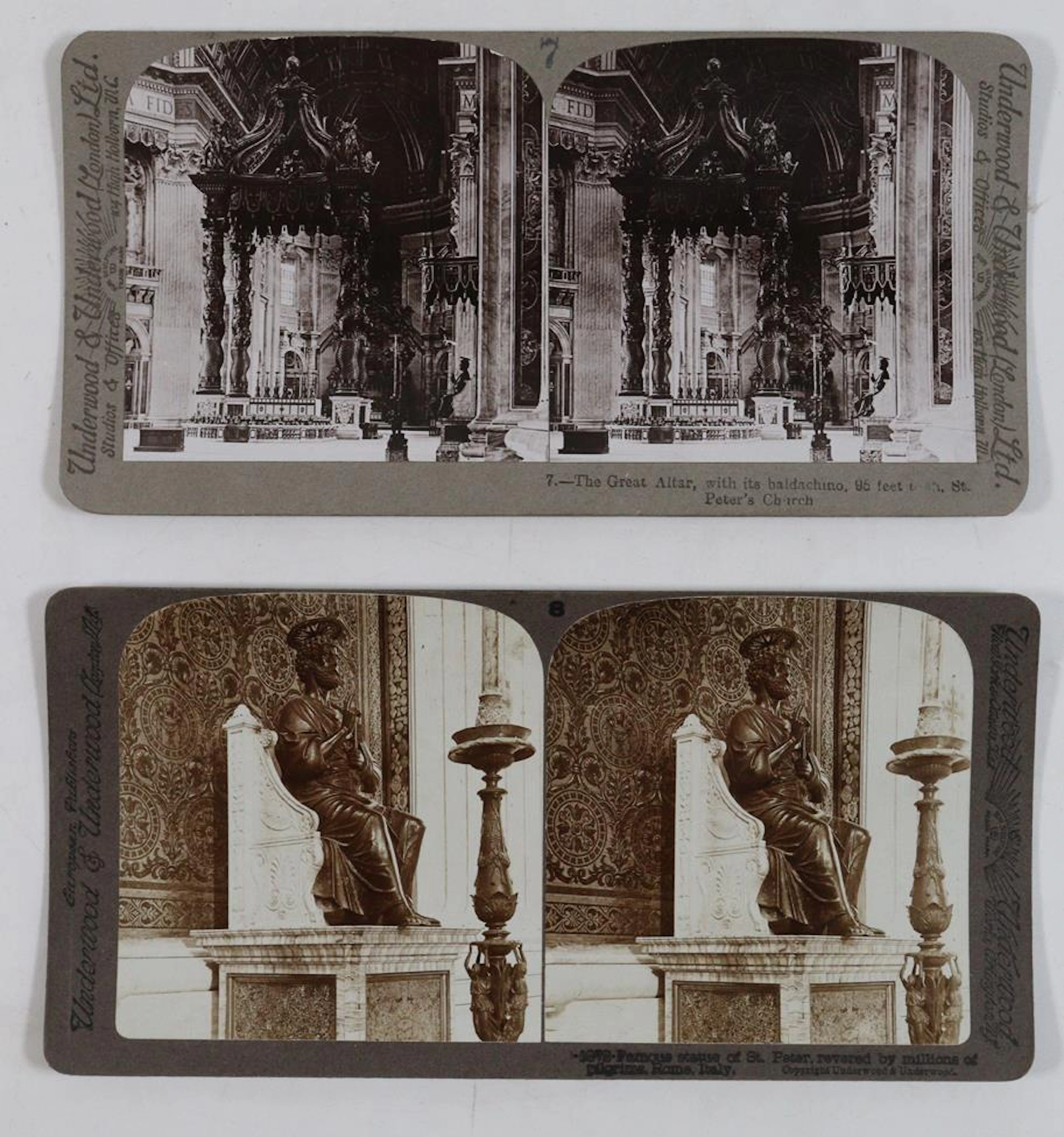 Underwood & Underwood. Italien. New York ca. 1910. Qu.8°. Mit 100 Stereophotos