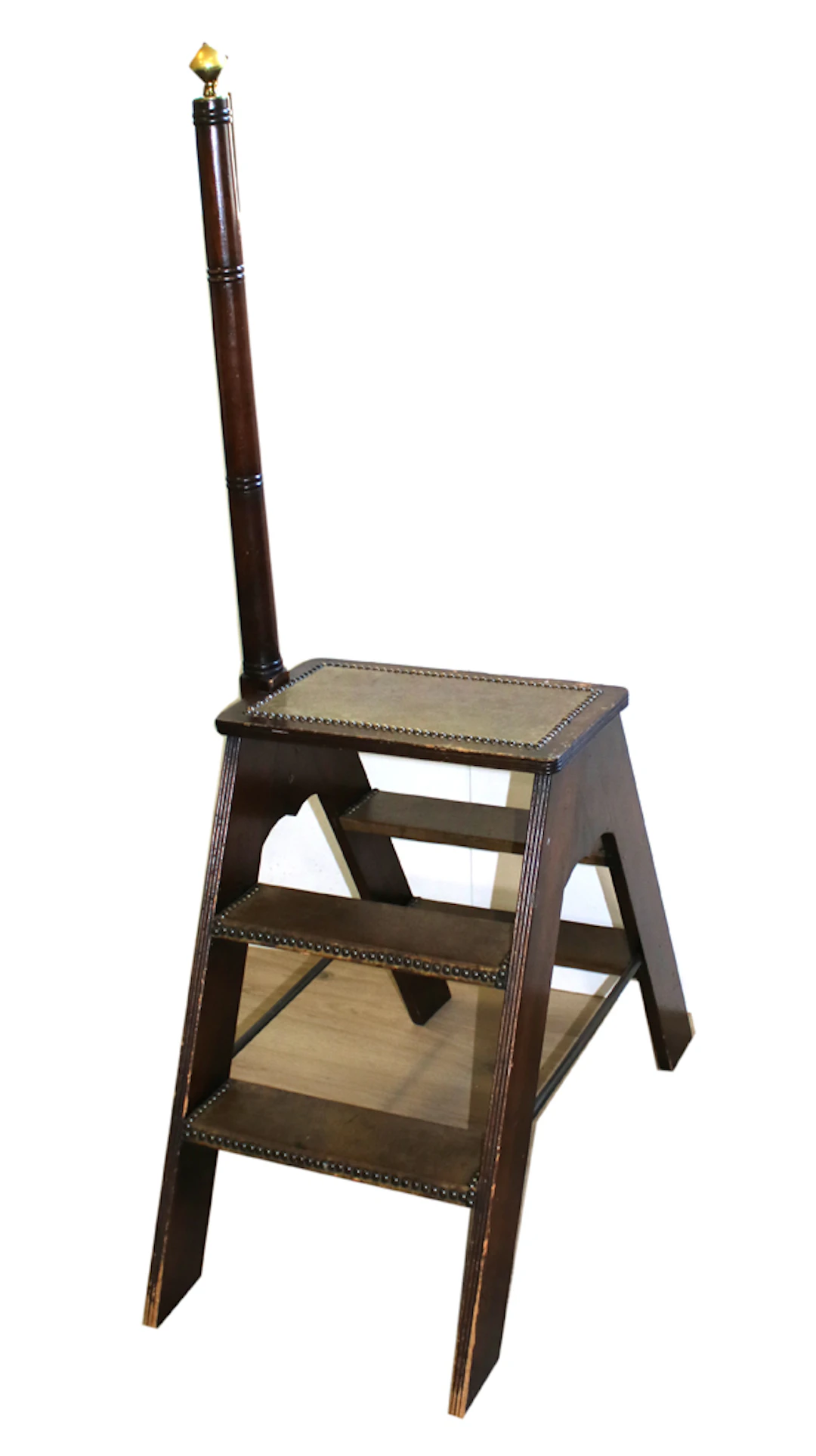 Bibliotheksleiter. England um 1890. Wohl Mahagony. Zweiseitig mit