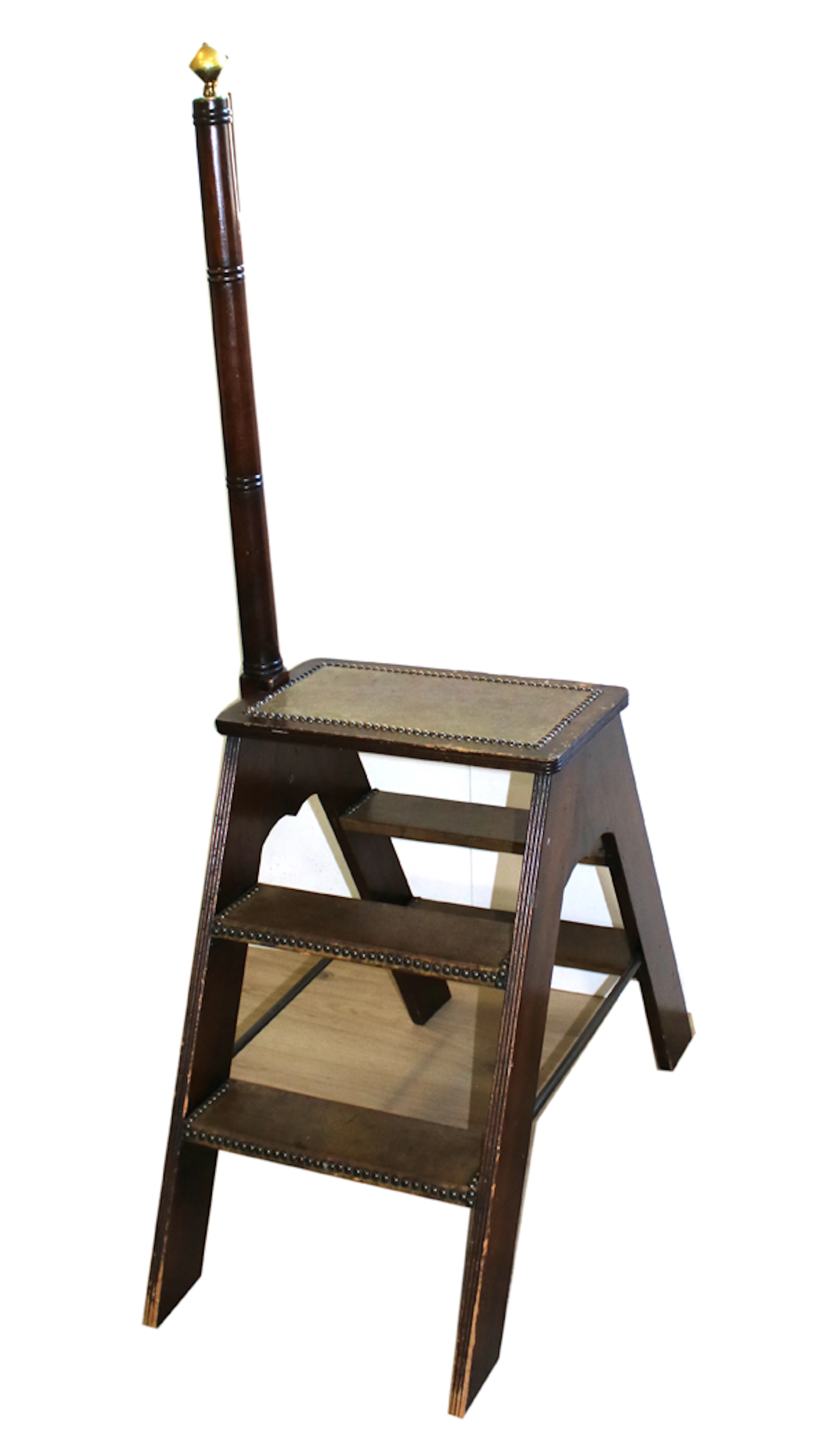 Bibliotheksleiter. England um 1890. Wohl Mahagony. Zweiseitig mit