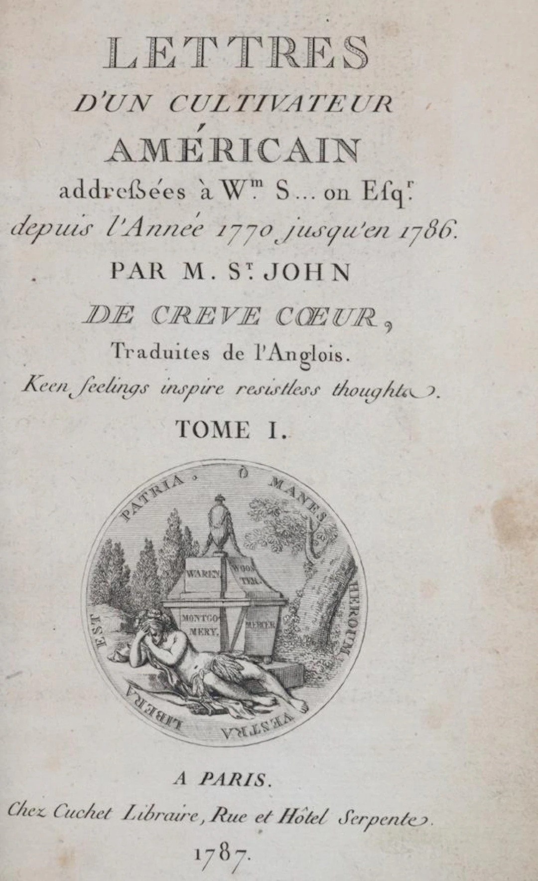 Crevecoeur,J.H.S.J.de. Lettres d'un cultivateur americain... depuis 1770