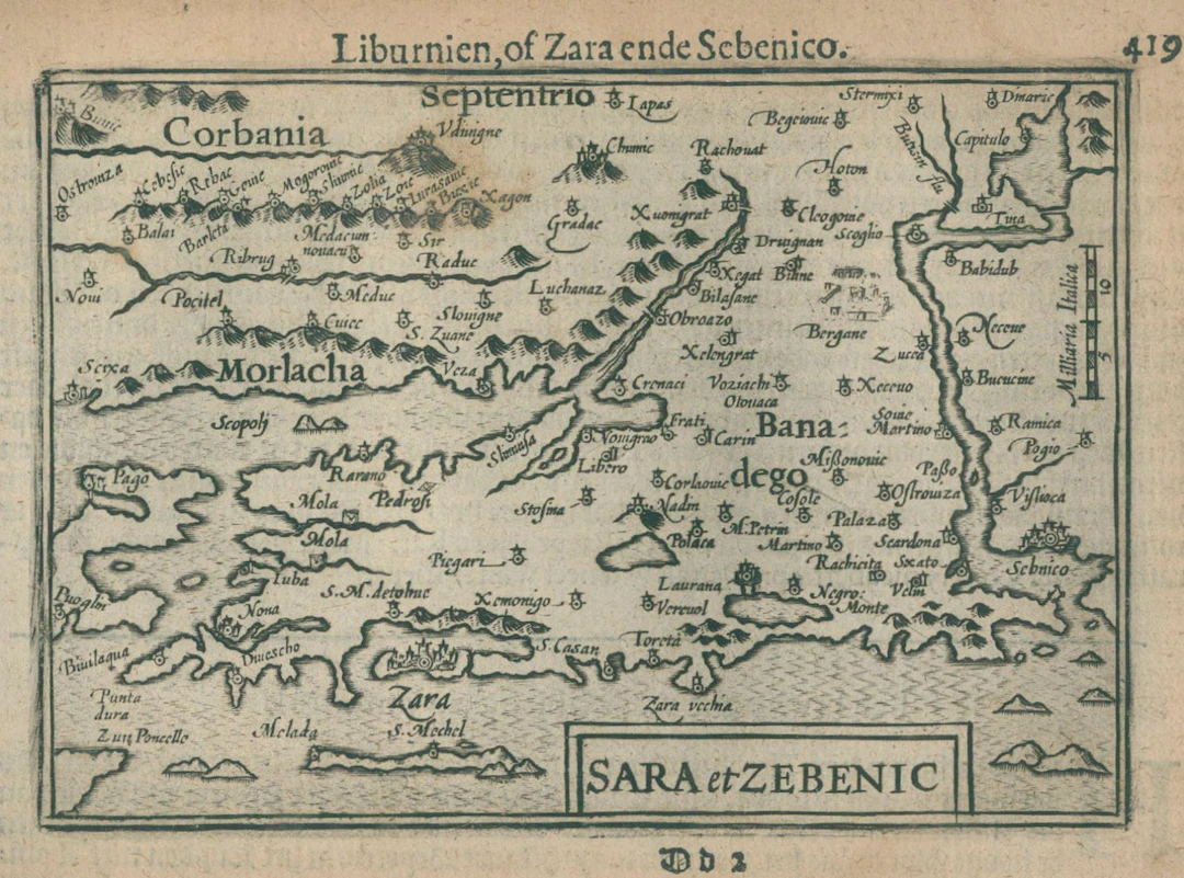 Kroatien. Liburnien of Zara ende Sebenco. Kupferstichkarte aus Hand-boeck