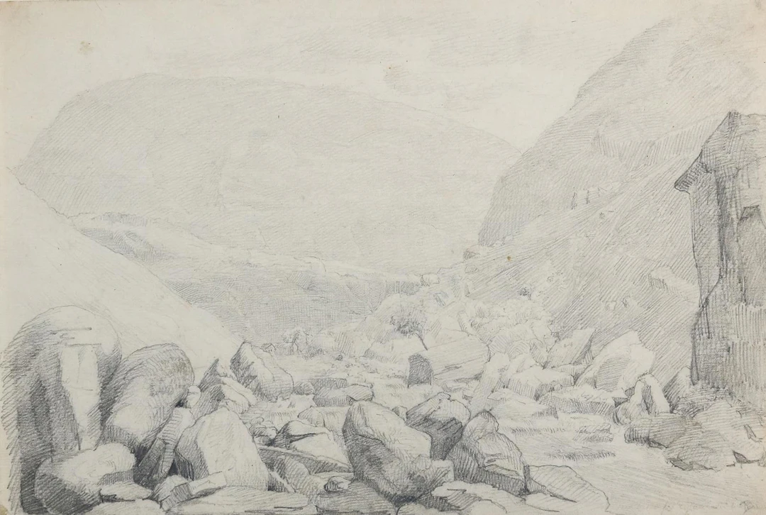 Rorbye, Martinus (103 Drammen - Kopenhagen 1848). Flussbett mit Geröll