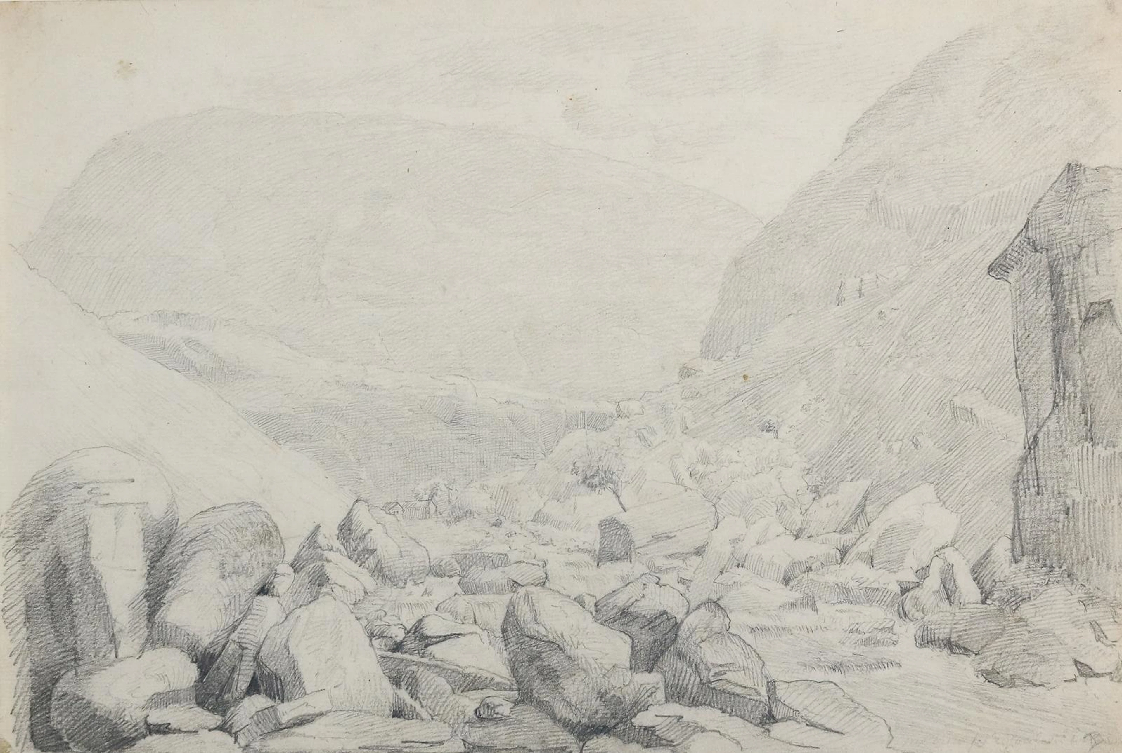 Rorbye, Martinus (103 Drammen - Kopenhagen 1848). Flussbett mit Geröll