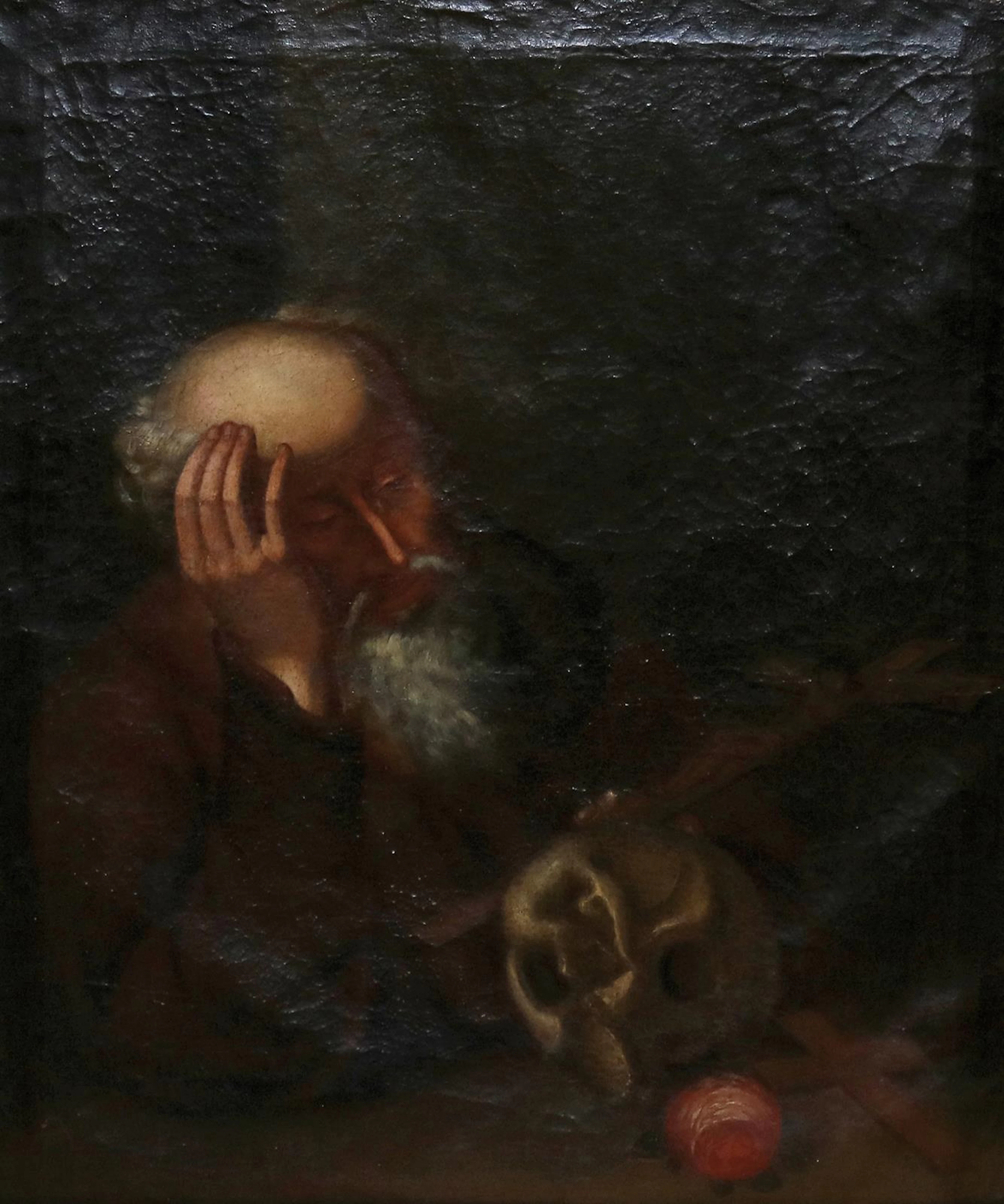 Hieronymus. Heiliger Hieronymus als sinnierender Eremit mit Kreuz