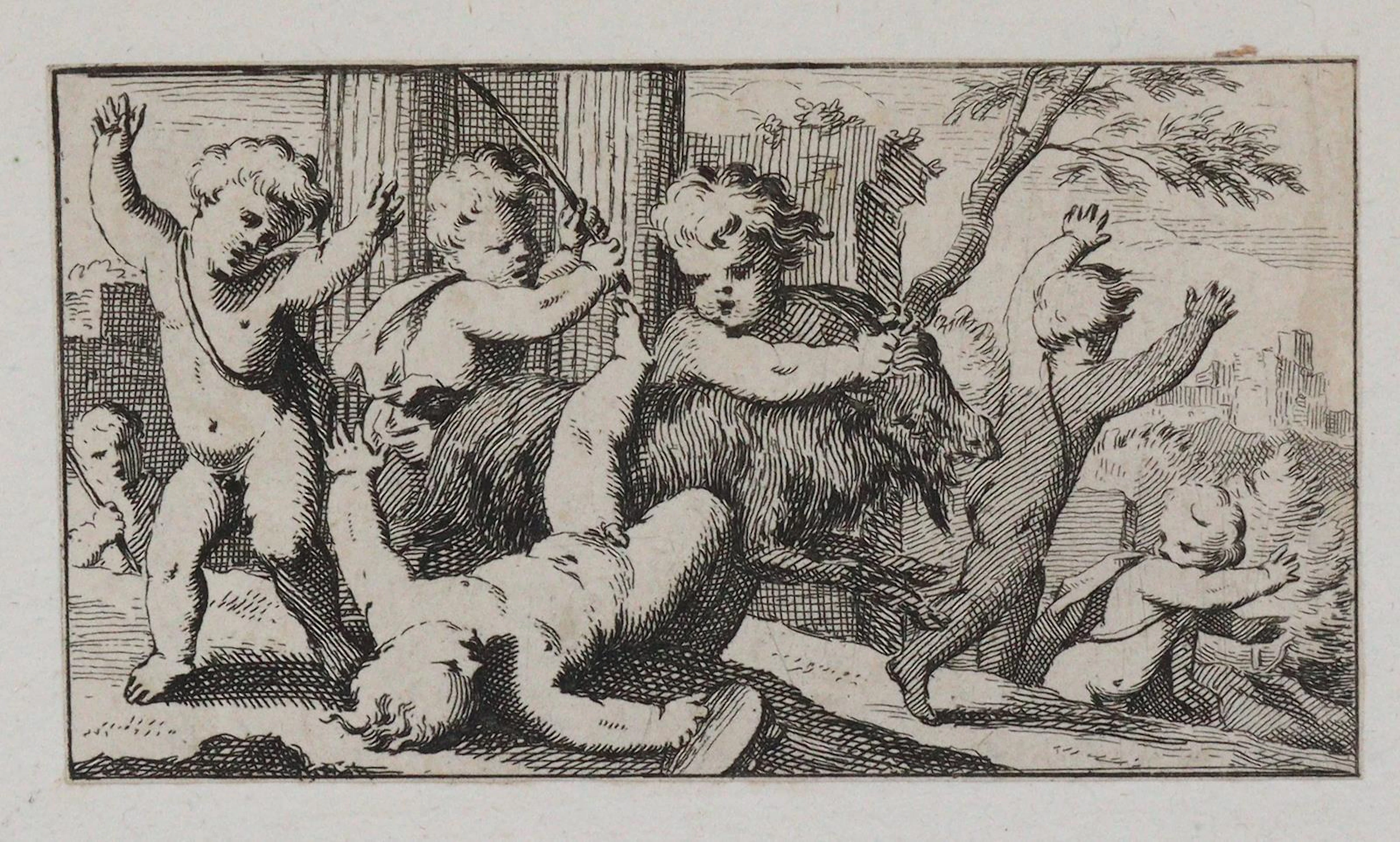 Somer II, Paul van (um 1649 - 1694). Eine Gruppe Putti im Kampf mit