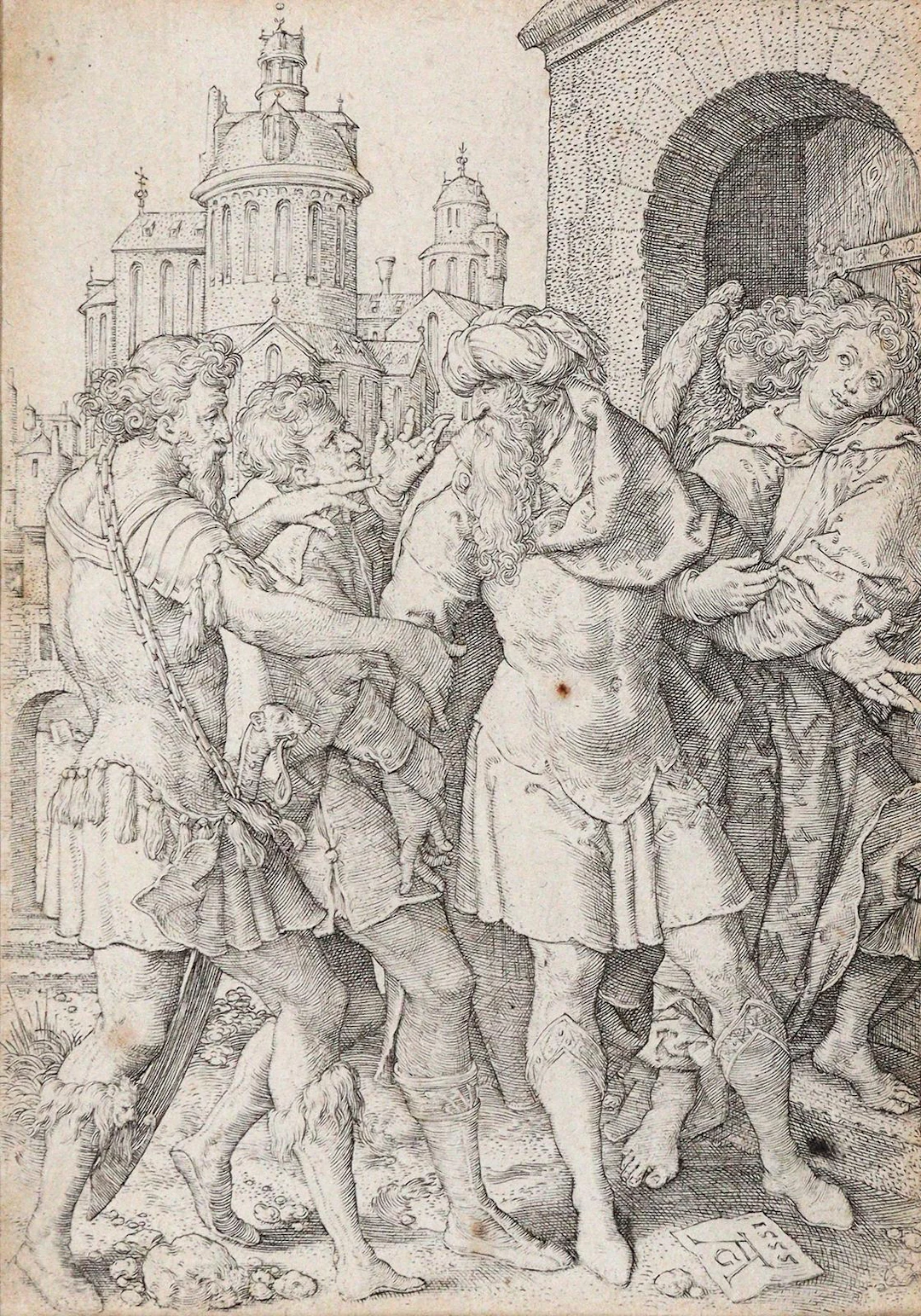 Aldegrever, Heinrich (1502 Paderborn - Soest 1561). Loth und die Sodomiter.
