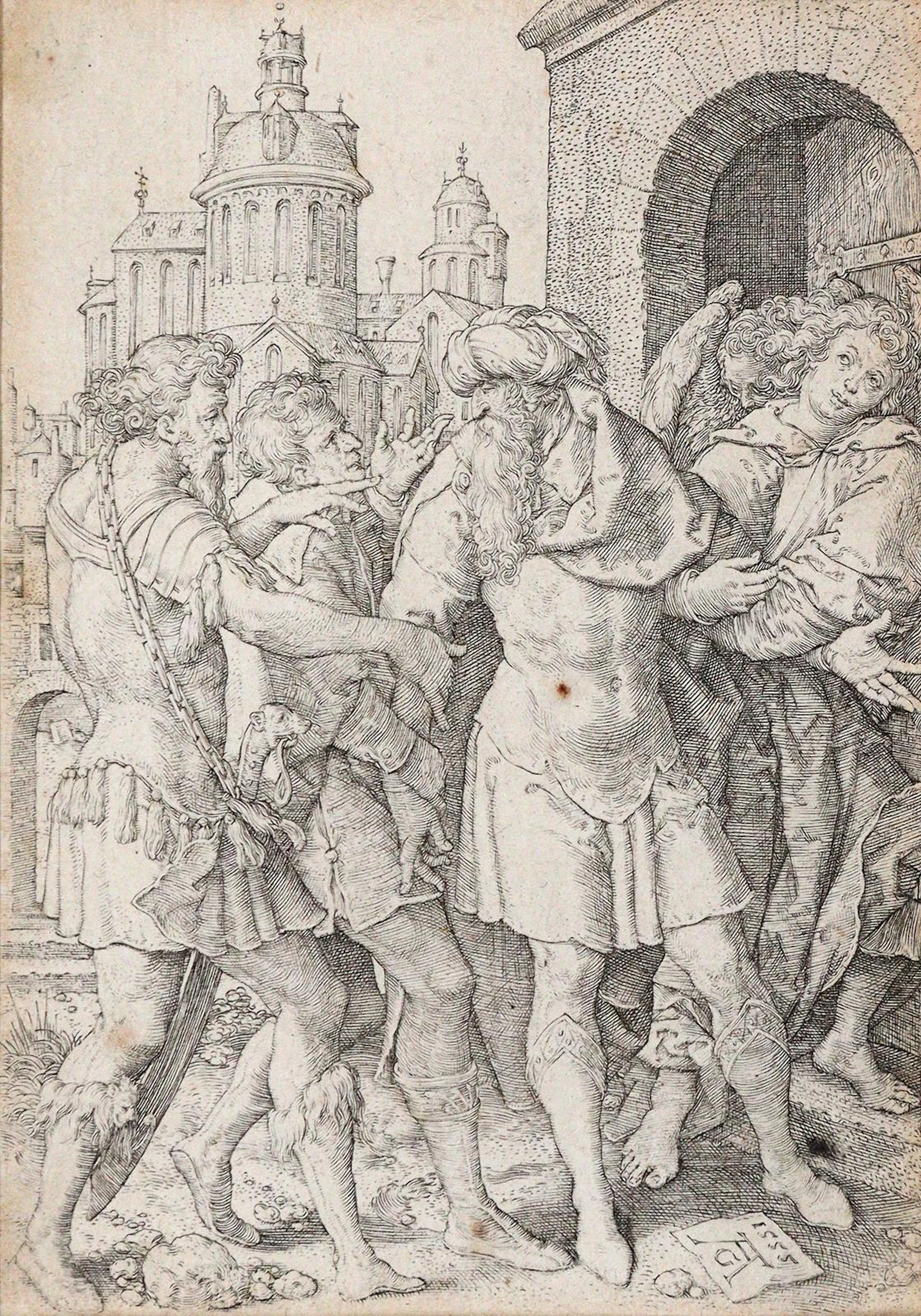 Aldegrever, Heinrich (1502 Paderborn - Soest 1561). Loth und die Sodomiter.