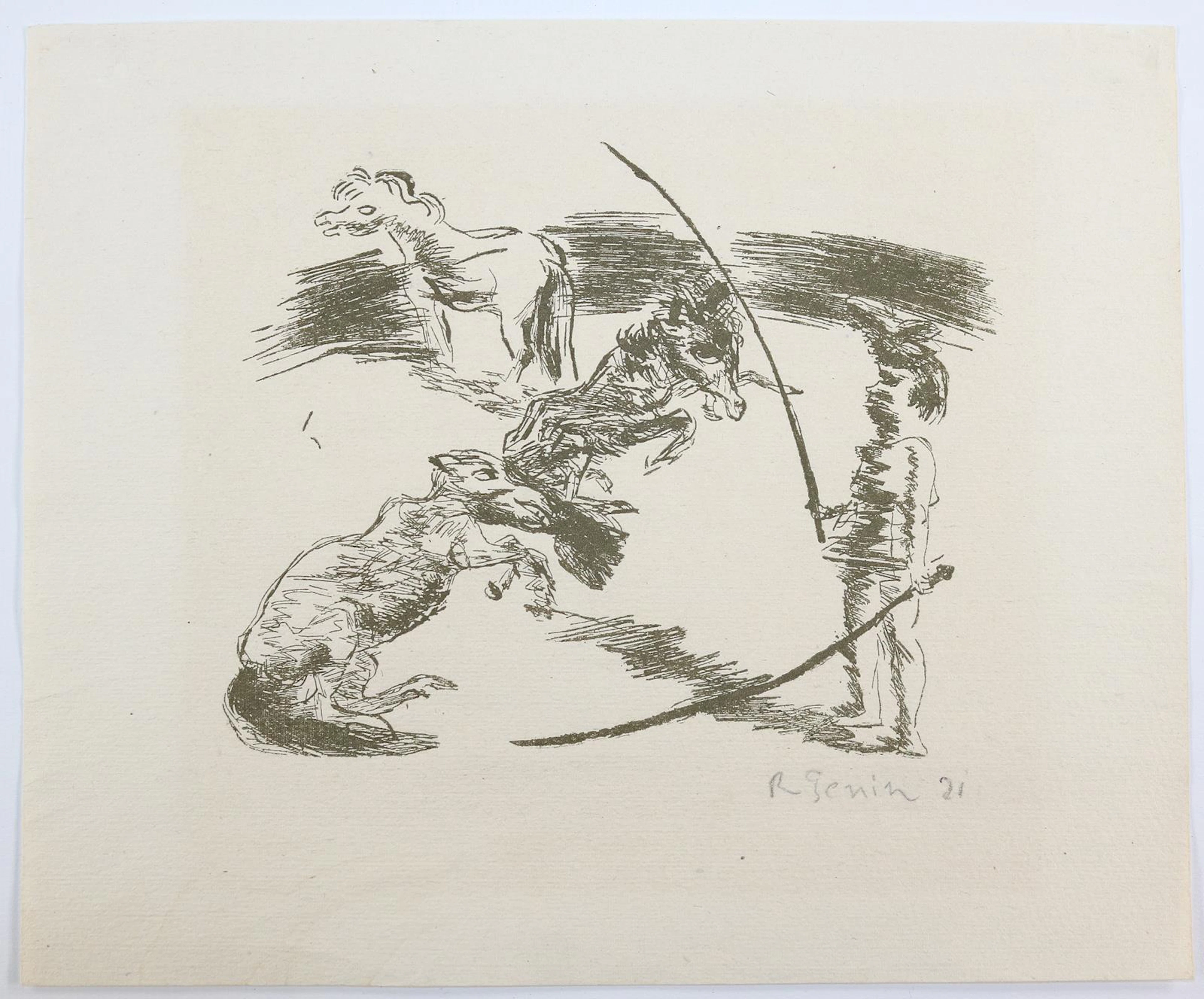 Genin, Robert (1884 Wisokoje - Moskau 1943). Zirkusmanege. Radierung auf Papier