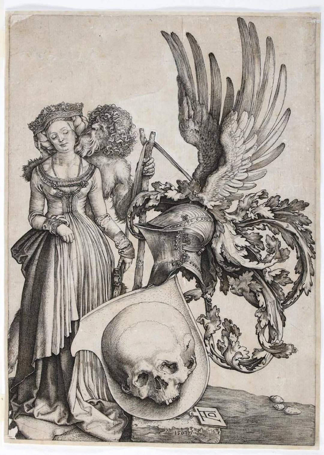 Dürer, Albrecht (1471 Nürnberg 1528). Das Wappen mit dem Totenkopf.