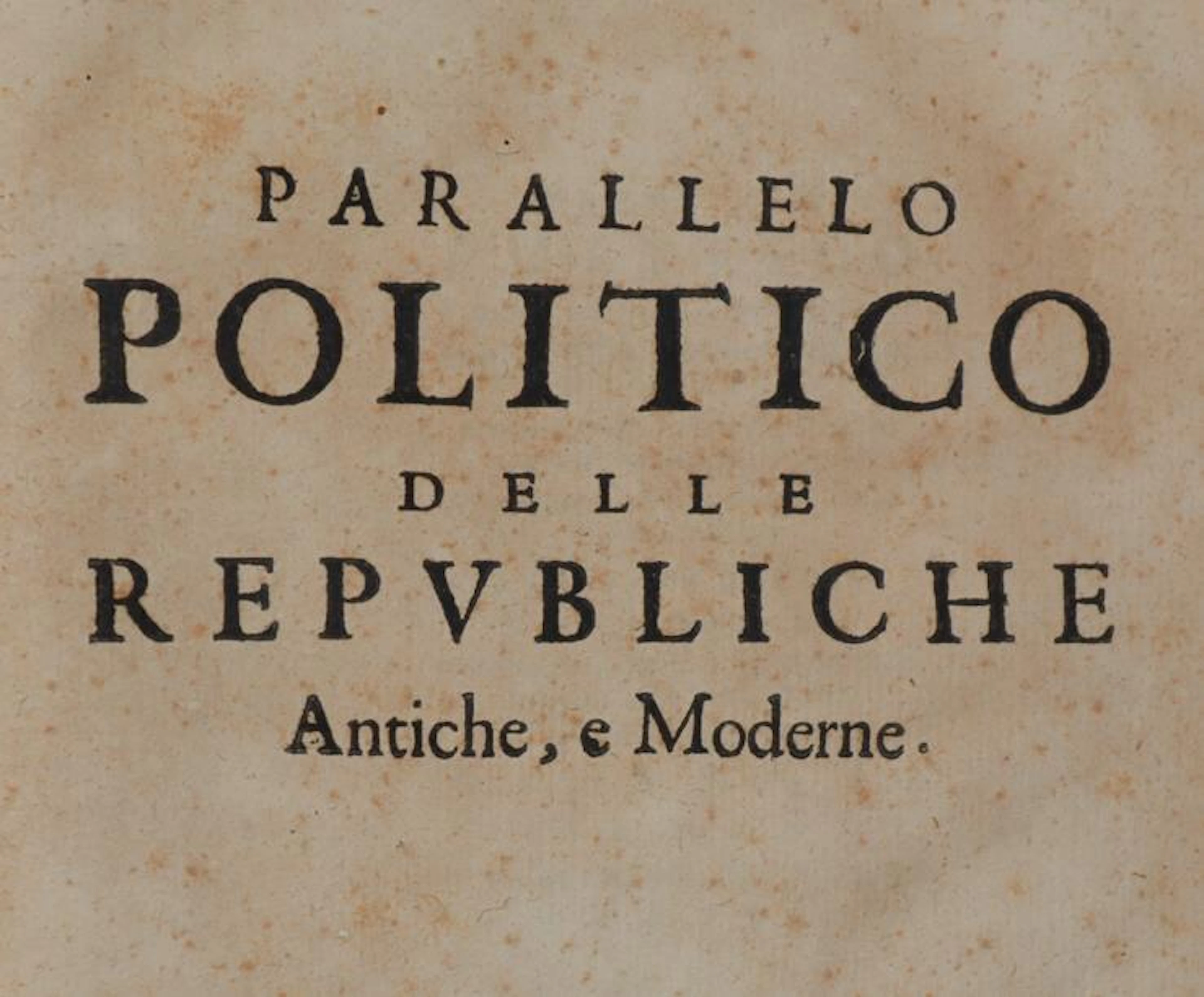Caimo,P. Parallelo politico delle Republiche antiche