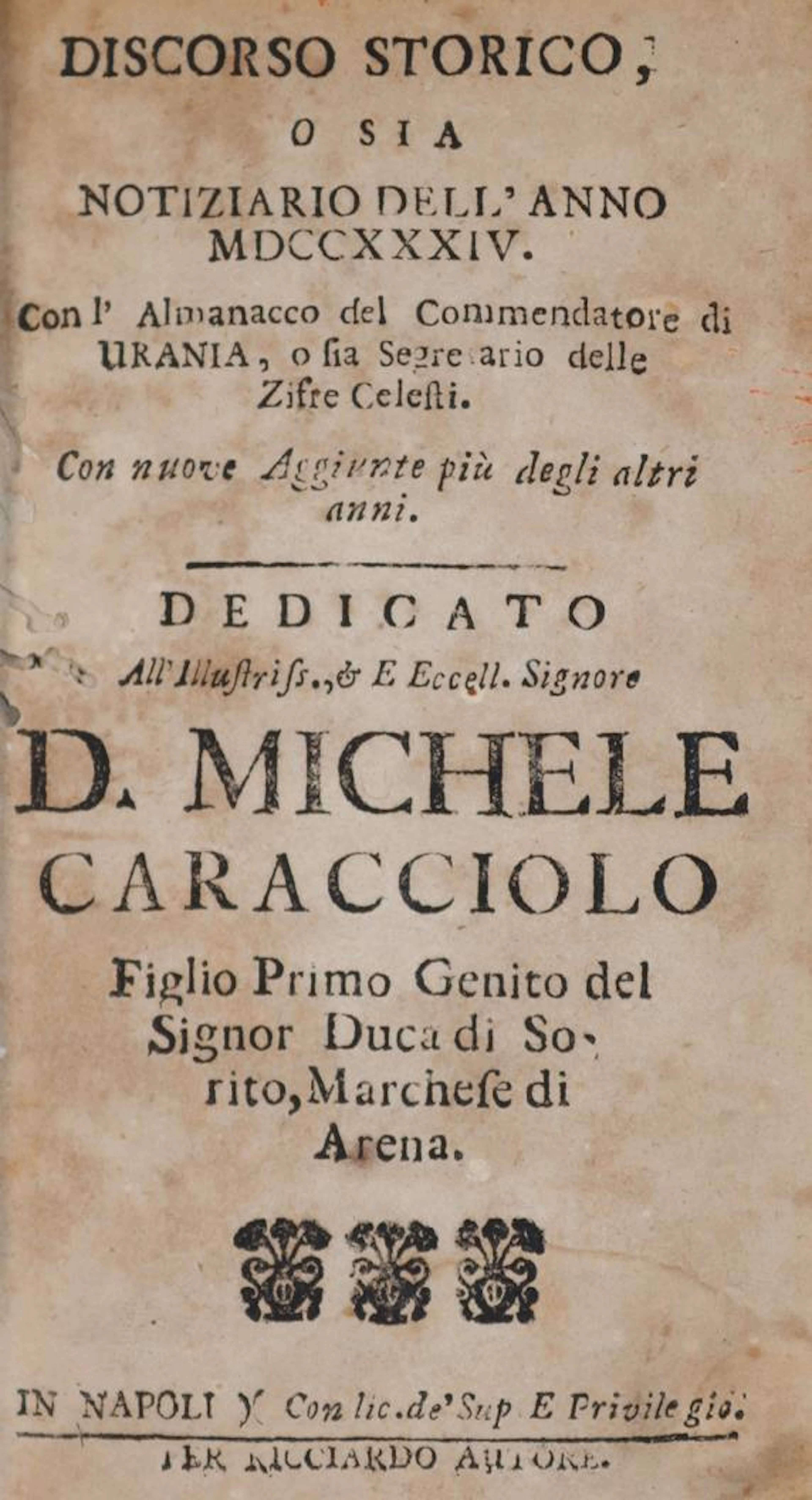 (Ricciardi,F.). Discorso storico