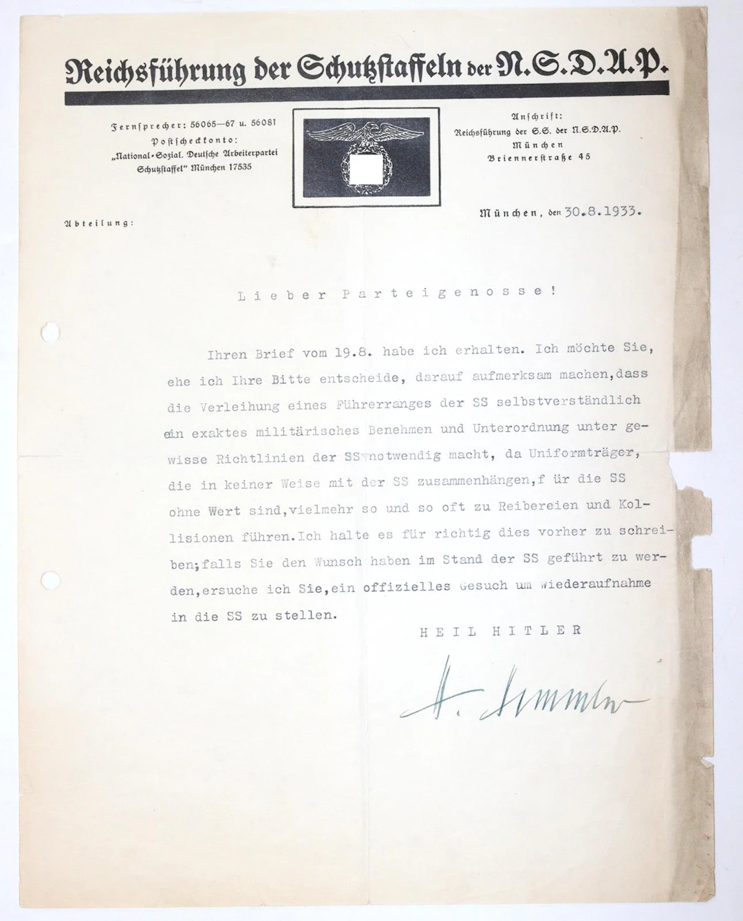 Himmler, Heinrich, nationalsozialistischer Politiker (1900-1945).