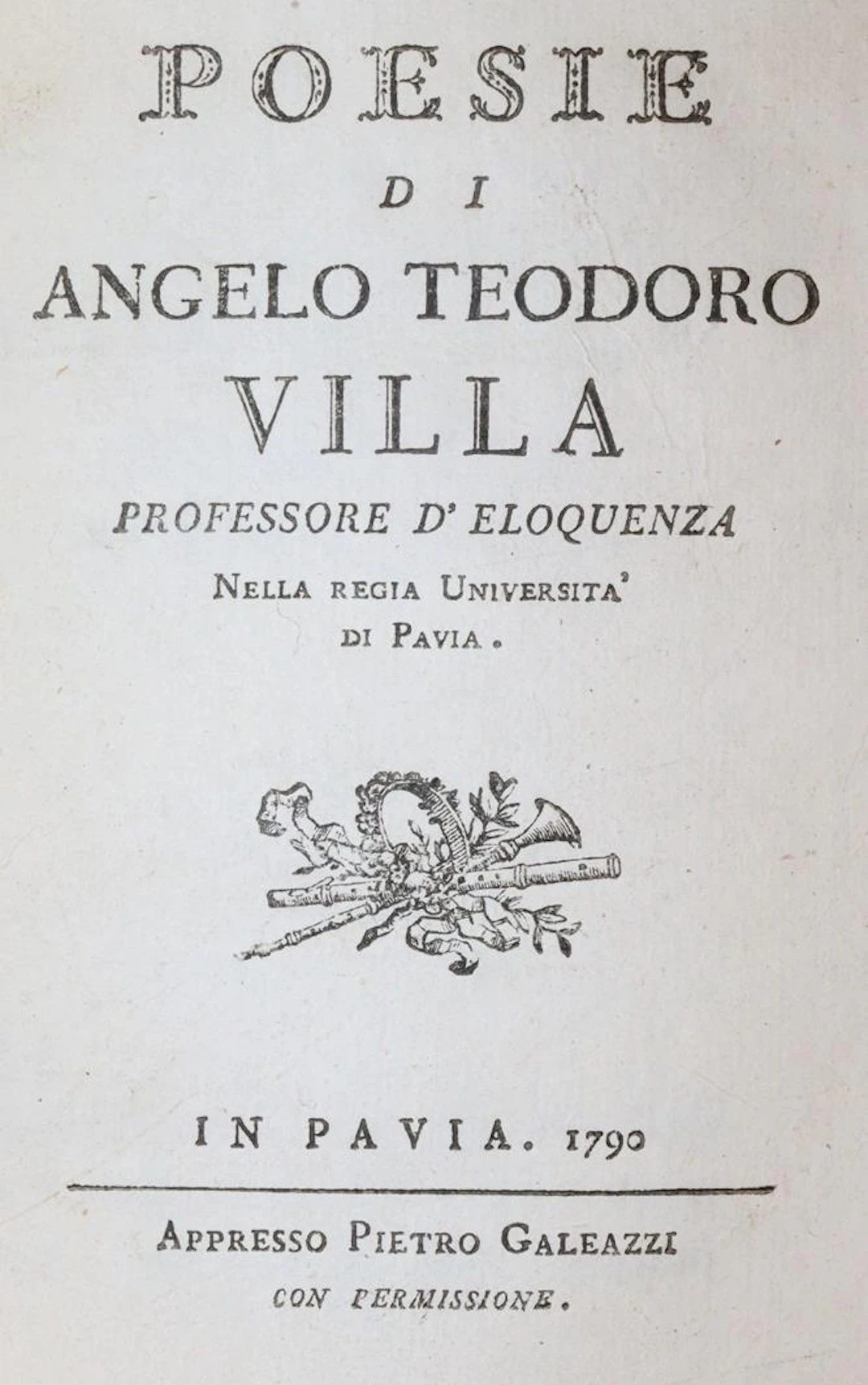 Villa,A.T. Poesie. Pavia
