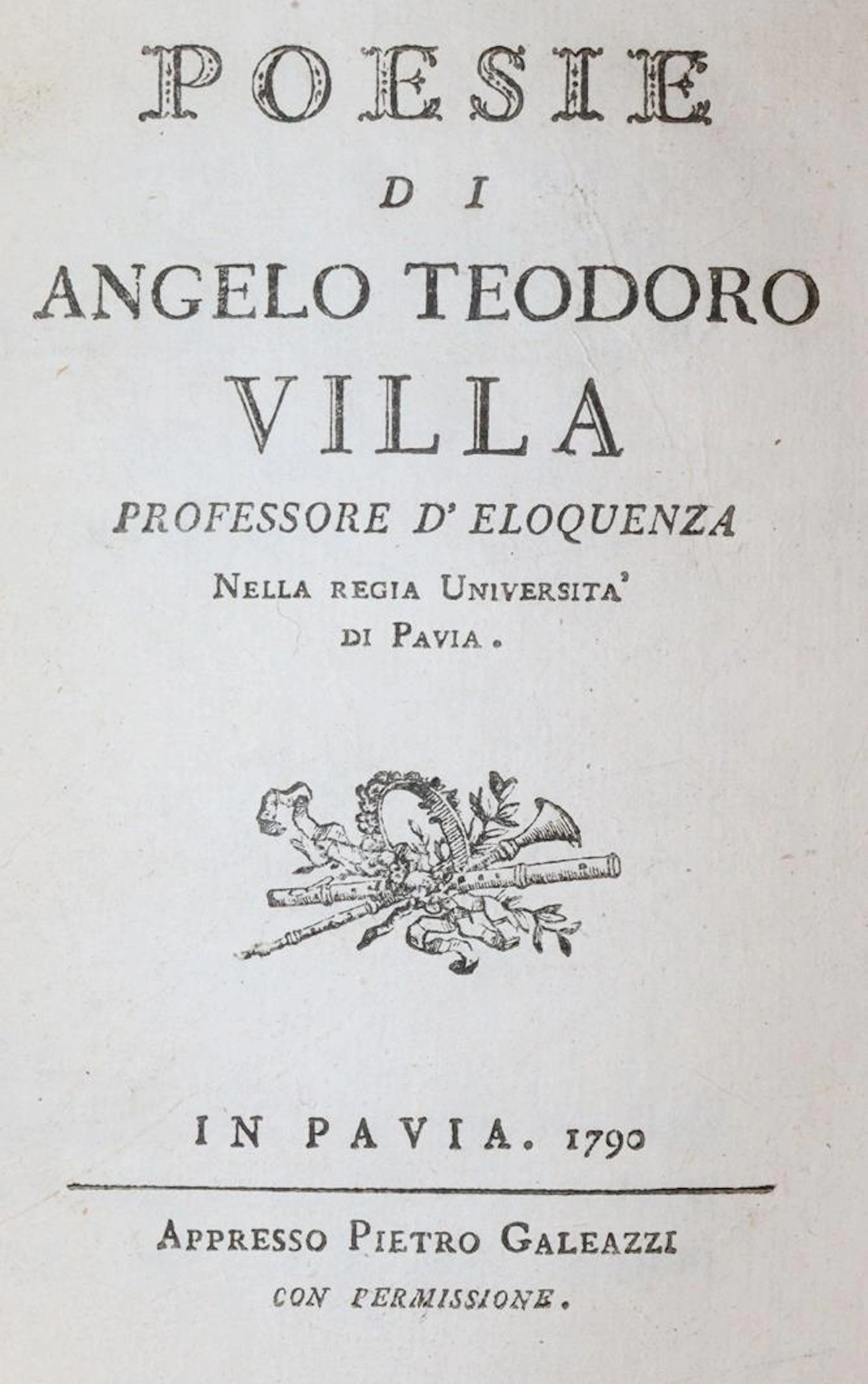 Villa,A.T. Poesie. Pavia