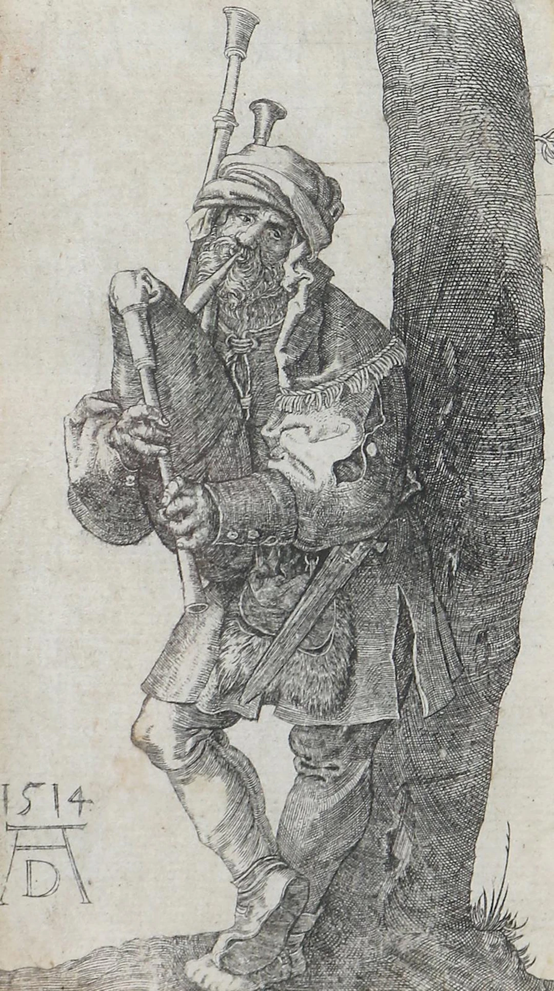 Dürer, Albrecht (1471 Nürnberg 1528) Kopie nach. Der Dudelsackpfeifer.