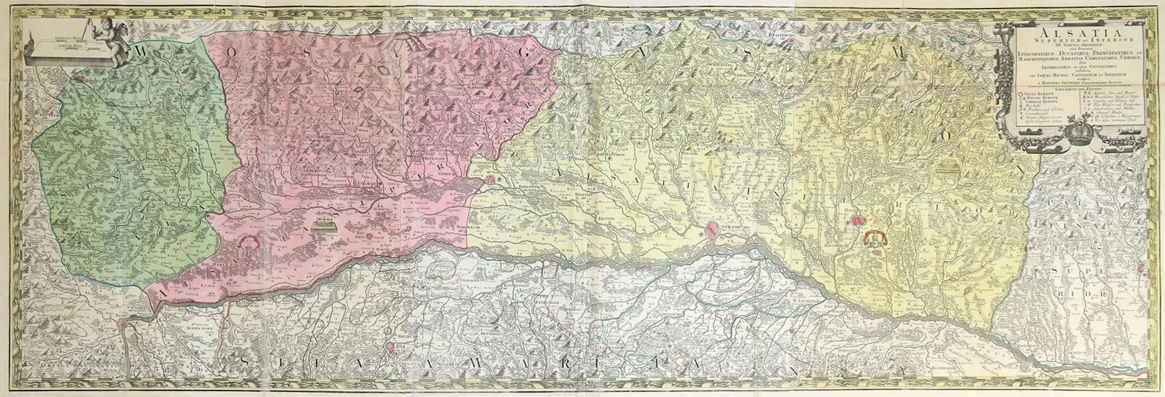 Rheinlauf. "Alsatia superior et inferior III. tabulis delineata".