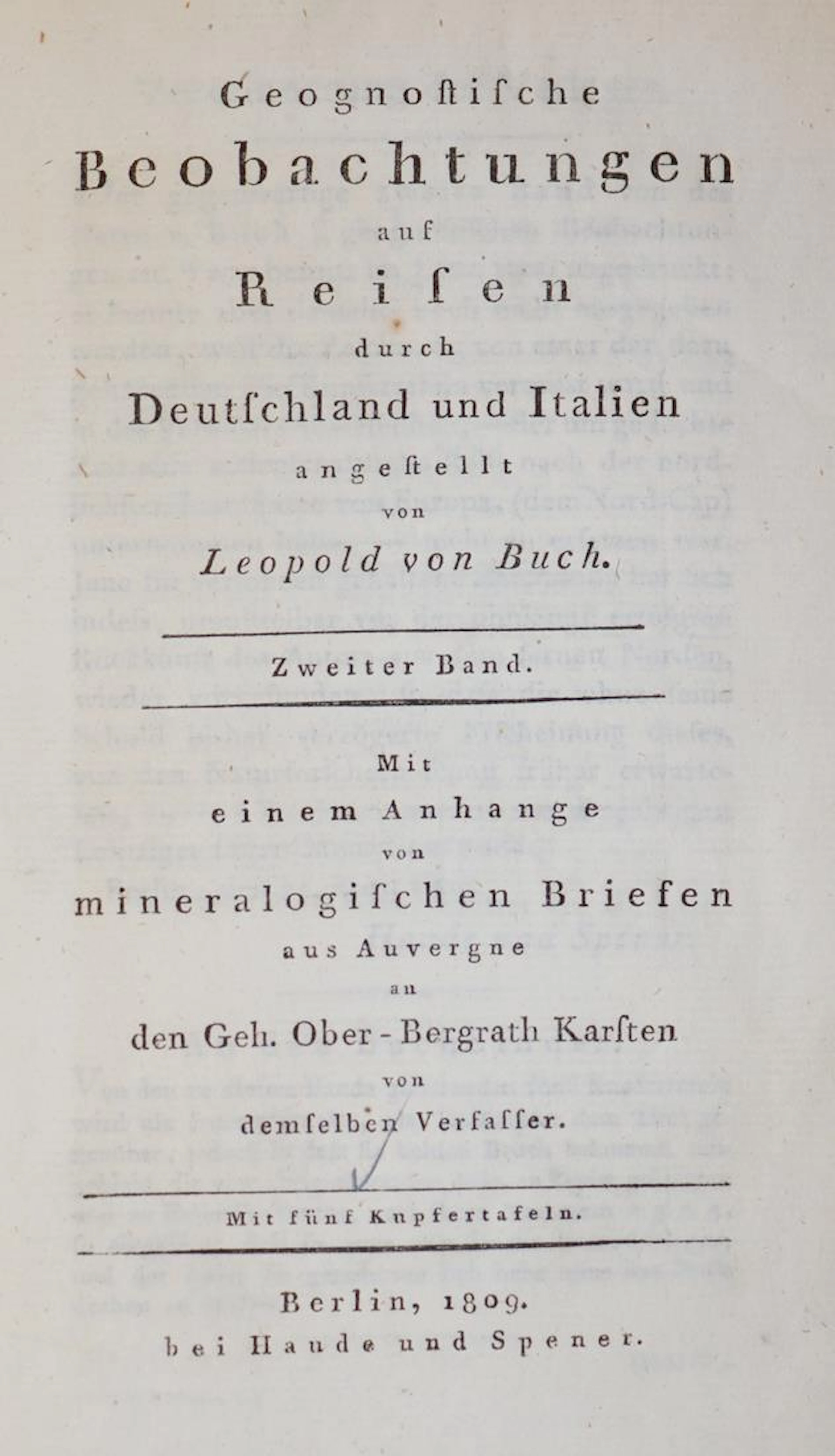 Buch,L.v. Geognostische Beobachtungen auf Reisen durch Deutschland