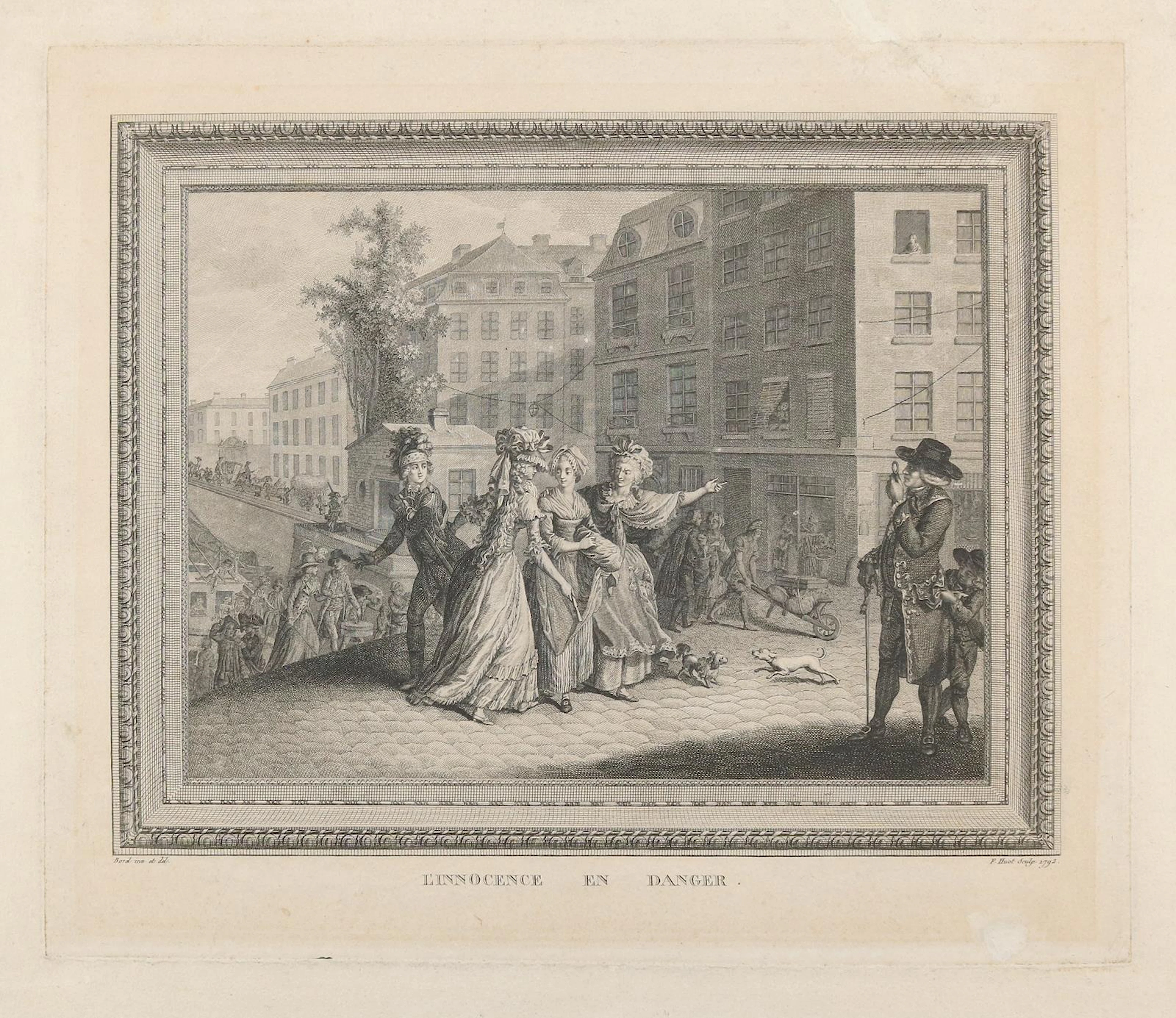 Huit, Francois (ab ca. 1782 aktiv in Paris). L'Innocence en Danger. Radierung