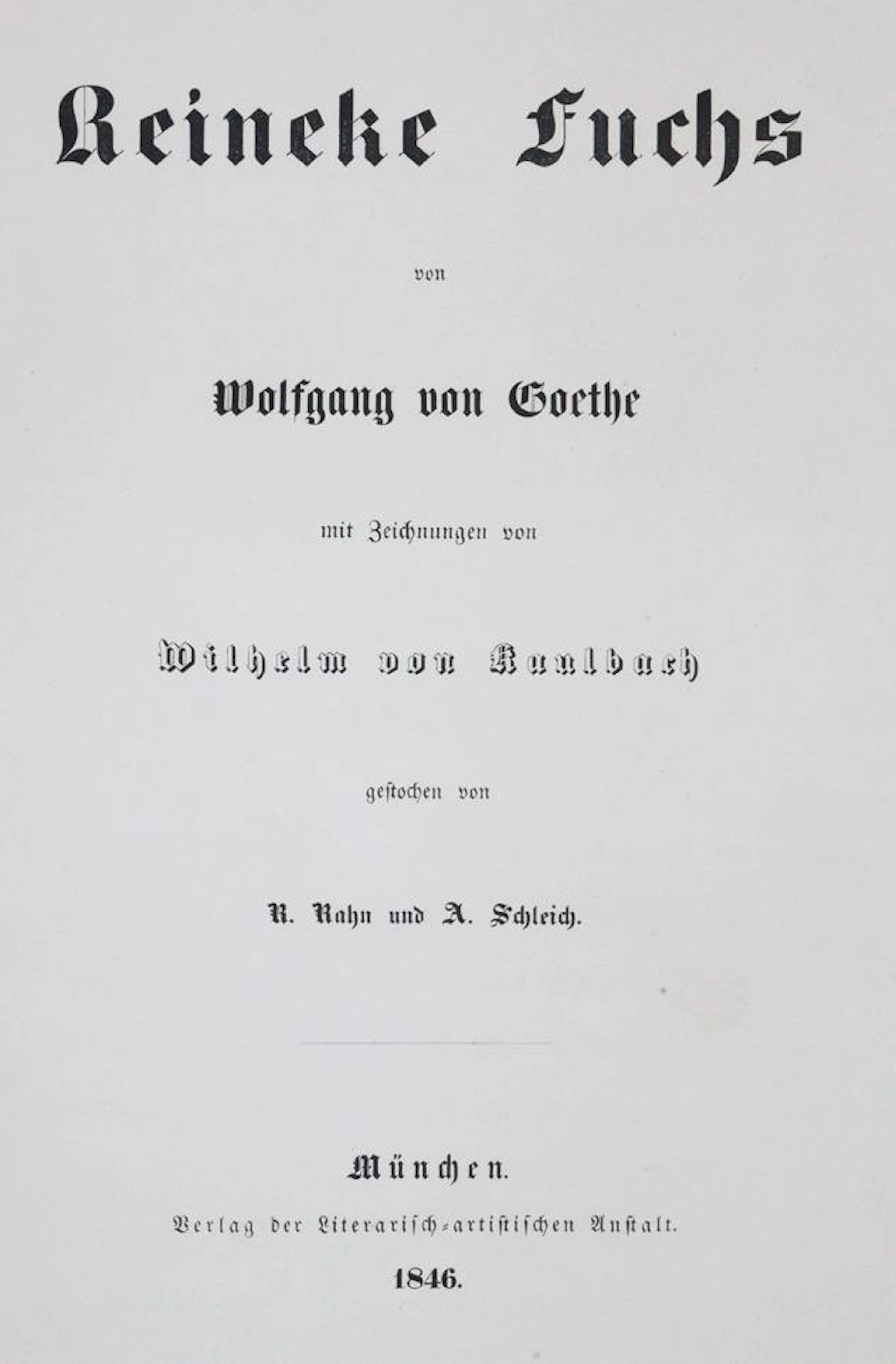 Goethe,J.W.v. Reineke Fuchs. Zeichnungen von Wilhelm von Kaulbach