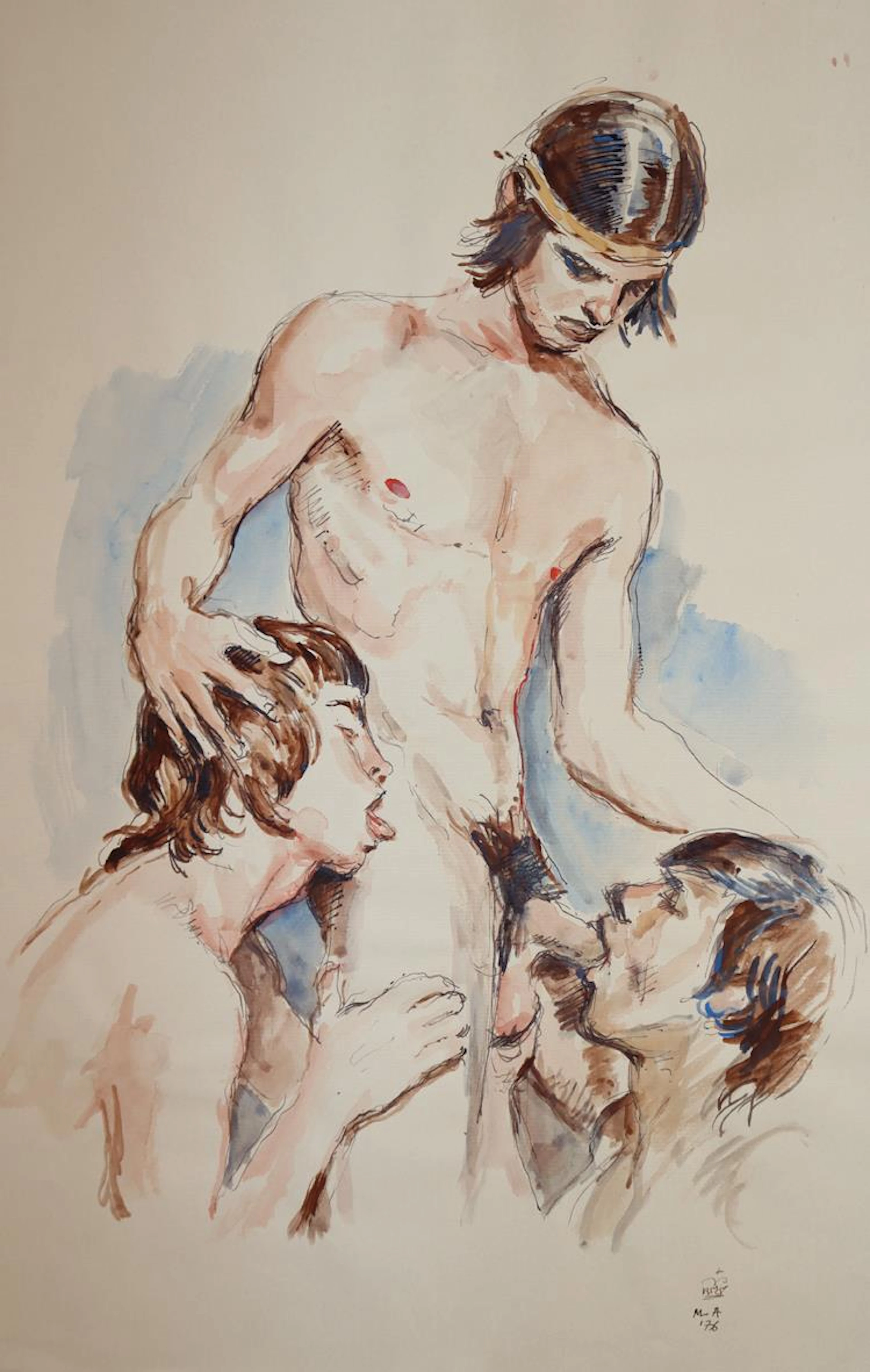 Montalto, Enrico. 13 Portraits u. homoerotische Zeichnungen. Tusche