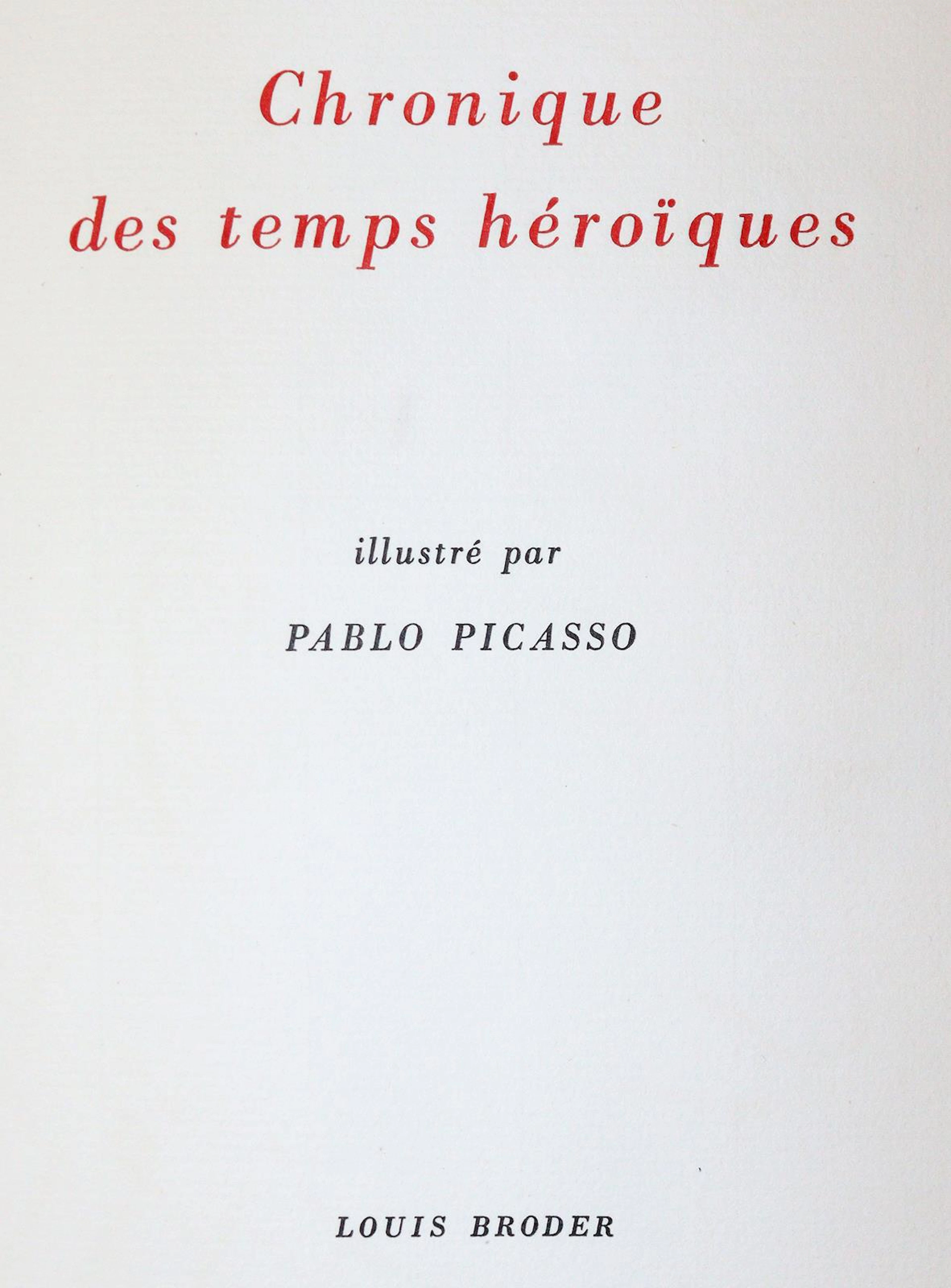 Jacob,M. Chronique des temps héroïques illustré par Pablo Picasso. Paris