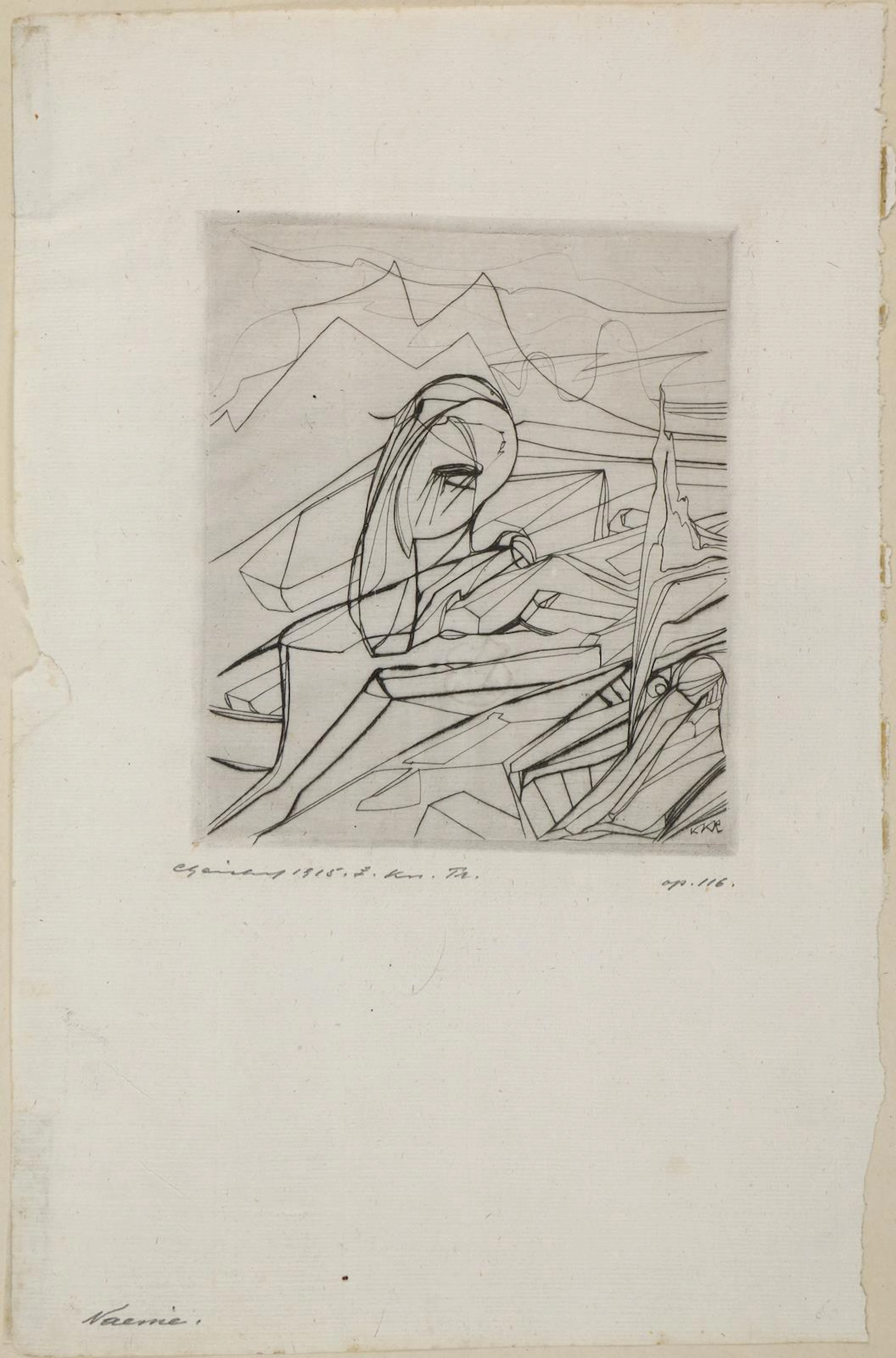 Reichel, Karl Anton (1874 Wels - Wien 1944). Naémie. Radierung auf Bütten
