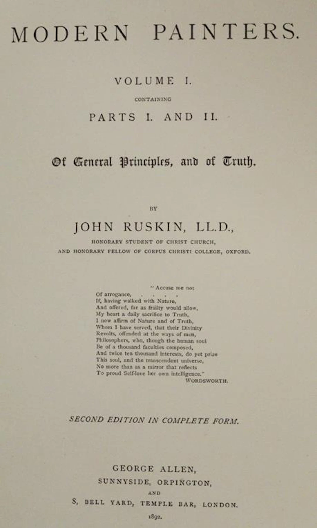 Ruskin,J. Modern Painters. 5 Bde. London