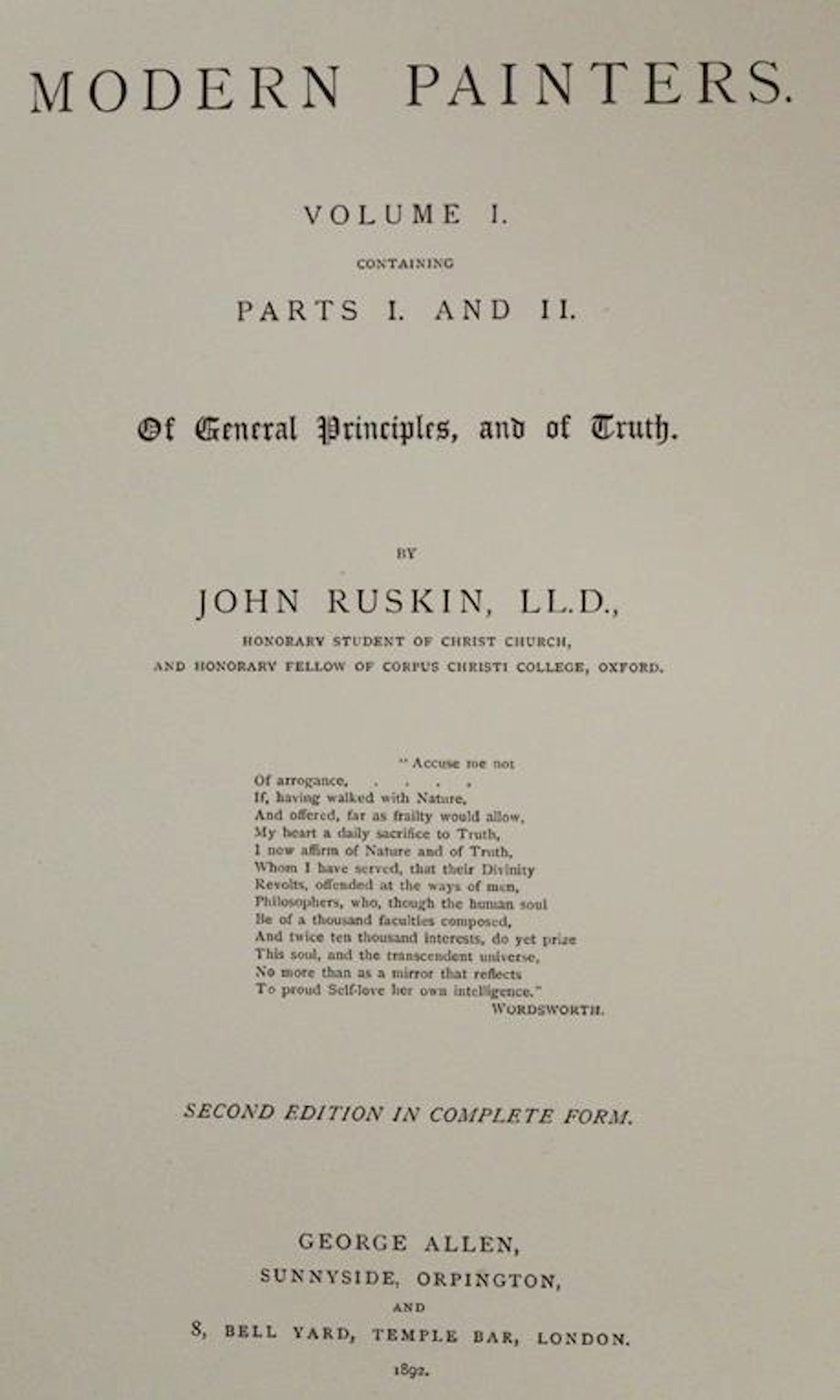 Ruskin,J. Modern Painters. 5 Bde. London