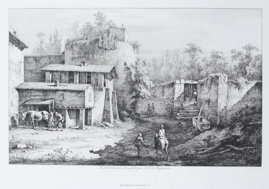 De Boissieu, Jean-Jacques (1736 Lyon 1810). Der Hufschmied. Radierung