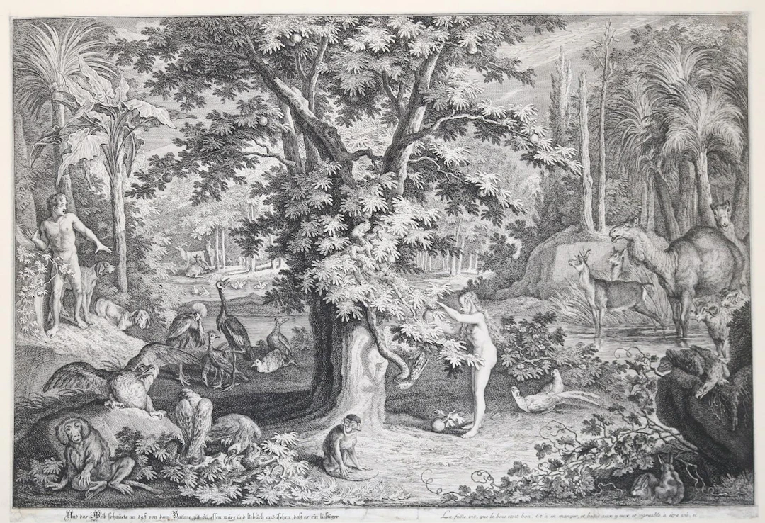 Ridinger, Johann Elias (1695 Ulm 1767). Das Paradies oder die Schöpfung